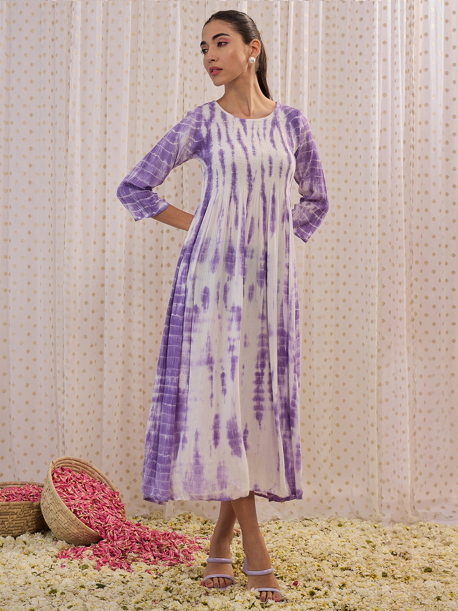 fitted lace wedding dress Wrap Short Dress In Blue and Purple Tie-dye  SttiLo boutique