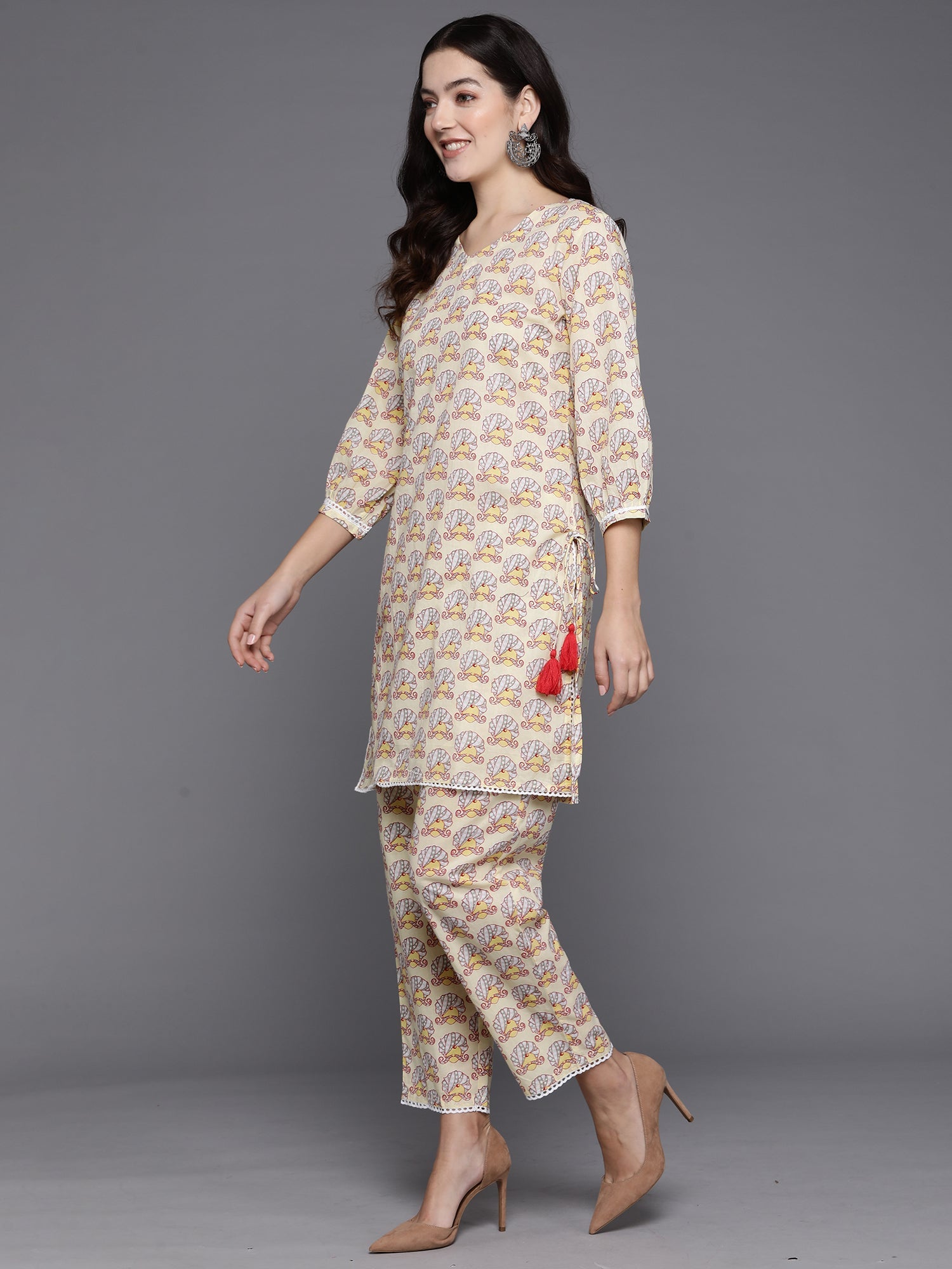Yellow Co-Ords  For women,indo era, indoera, kurta set for women, women kurta set, women suit, summer wear for women, festive suit for women, mother's day outfit, dress for mother, mother's day special, kurta set for women, kurta for women, kurta trouser and dupatta