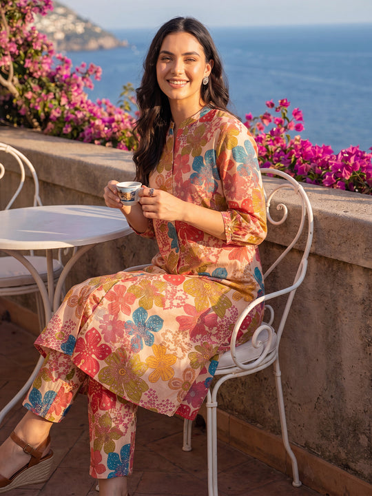Indo Era Multi Printed A-Line Kurta Trousers set