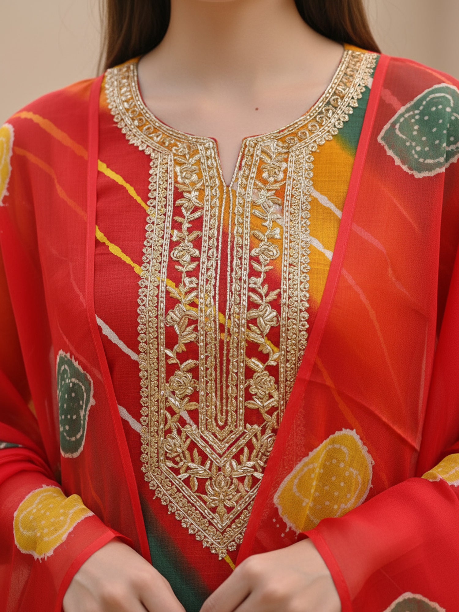 Indo Era Multi Printed Straight Kurta Trousers With Dupatta set