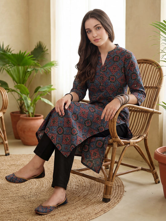 Indo Era Multi Printed Straight Kurtas