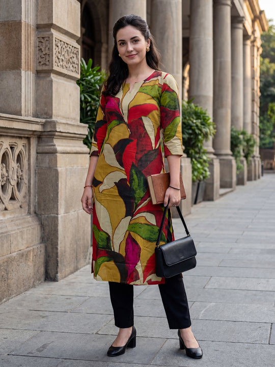 Indo Era Multi Printed Straight Kurtas