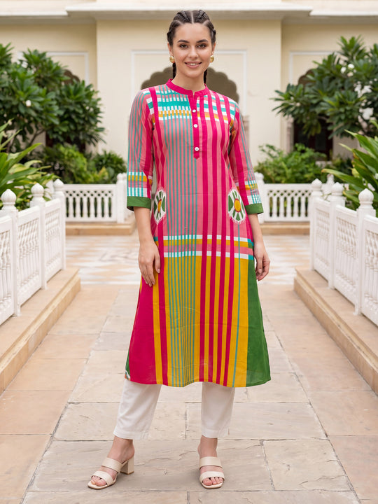 Indo Era Multi Printed A-Line Kurta Trousers Set