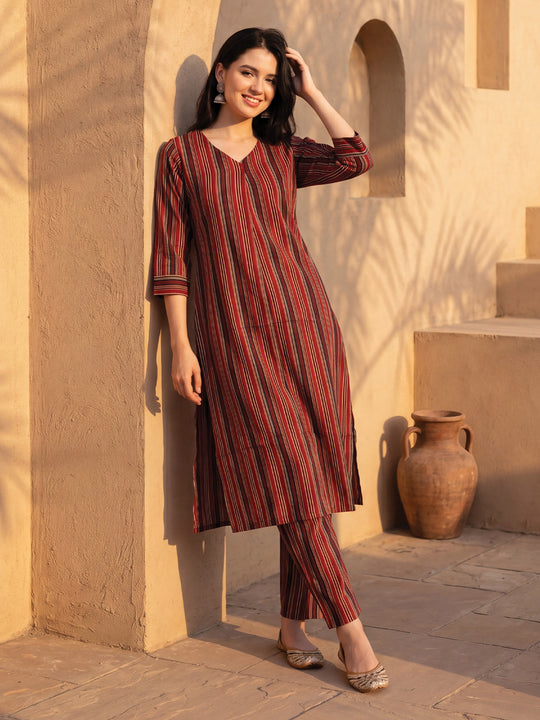 Indo Era Multi Printed A-Line Kurta Trousers Set