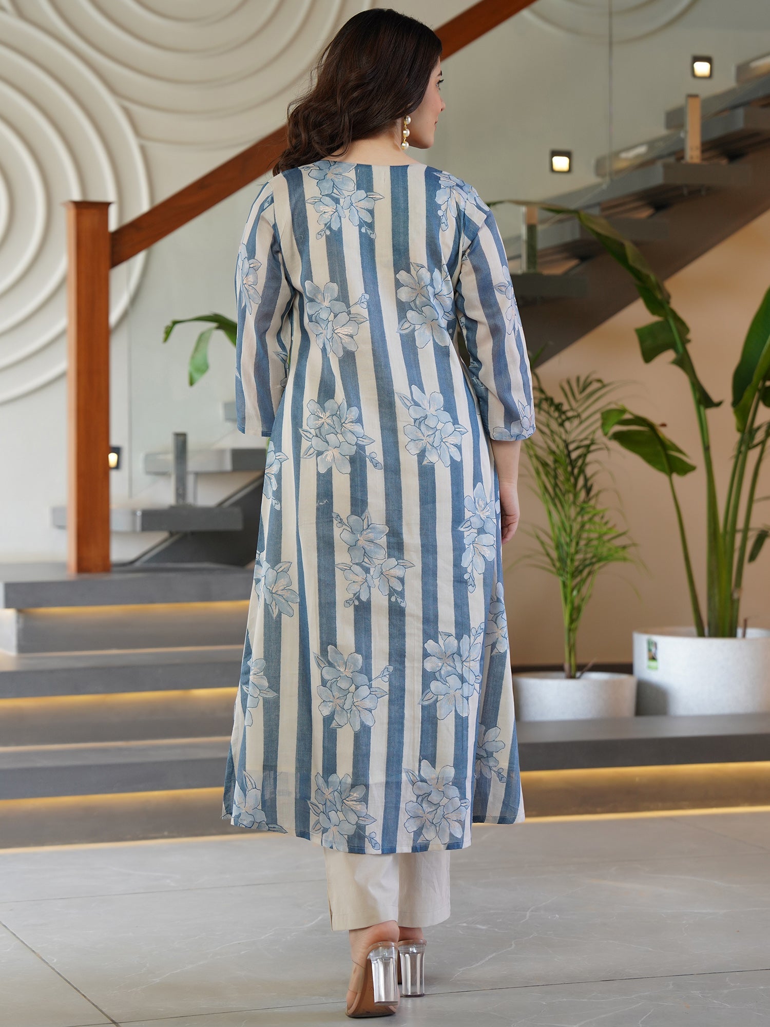 indo era, suit, kurta set for women, indo era kurta, kurta sets for ladies, summer dresses for women, 3 piece suit, cotton kurta set for women, new arrivals, women kurti plazo set, women in suit, kurta suit, floral kurta, short suit, spring summer, Blue suit