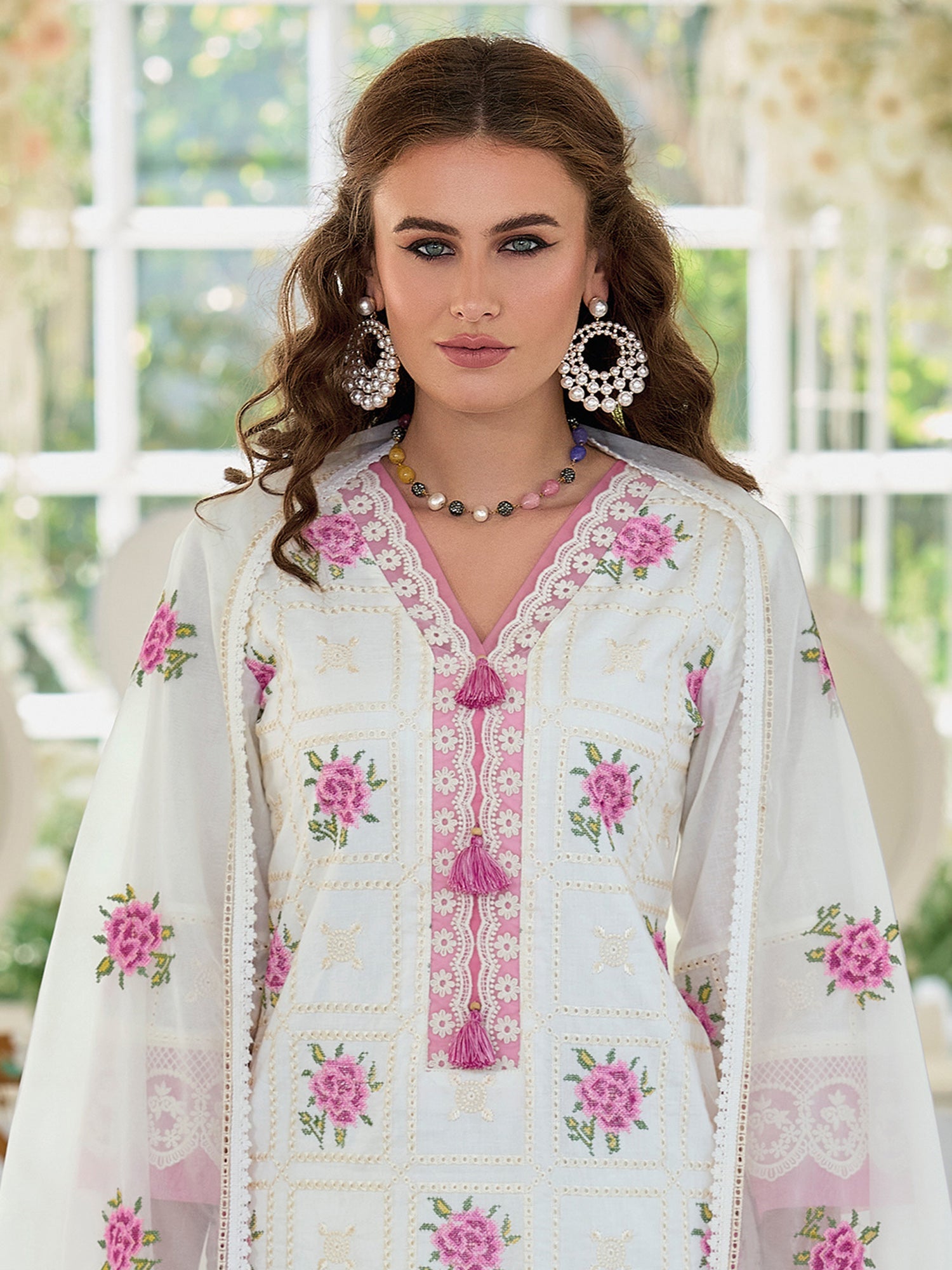 indo era, suit, kurta set for women, indo era kurta, kurta sets for ladies, summer dresses for women, 3 piece suit, cotton kurta set for women, new arrivals, women kurti plazo set, women in suit, kurta suit, floral kurta, short suit, spring summer, Off White suit