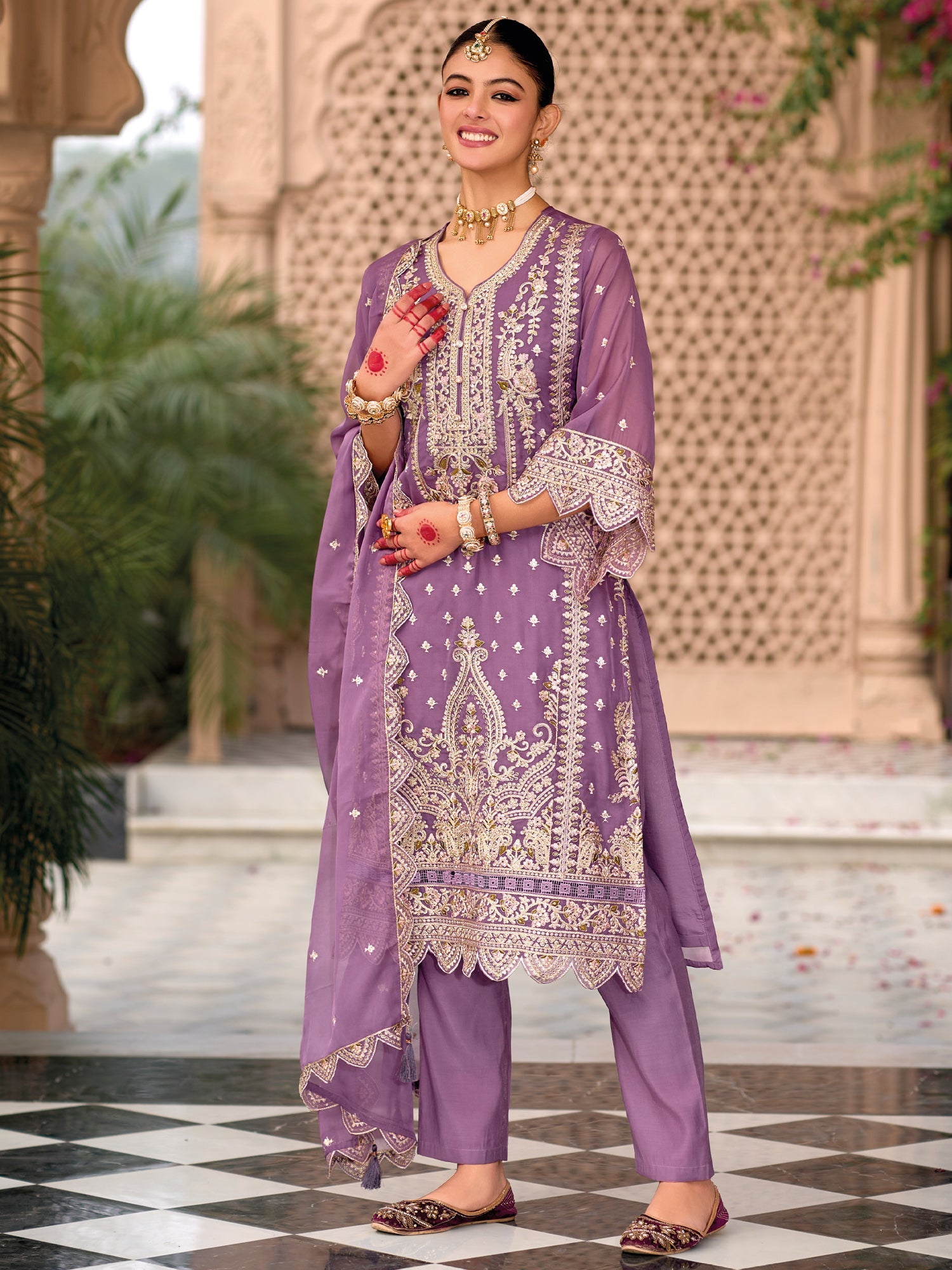 indo era, suit, kurta set for women, indo era kurta, kurta sets for ladies, summer dresses for women, 3 piece suit, cotton kurta set for women, new arrivals, women kurti plazo set, women in suit, kurta suit, floral kurta, short suit, spring summer, Purple suit