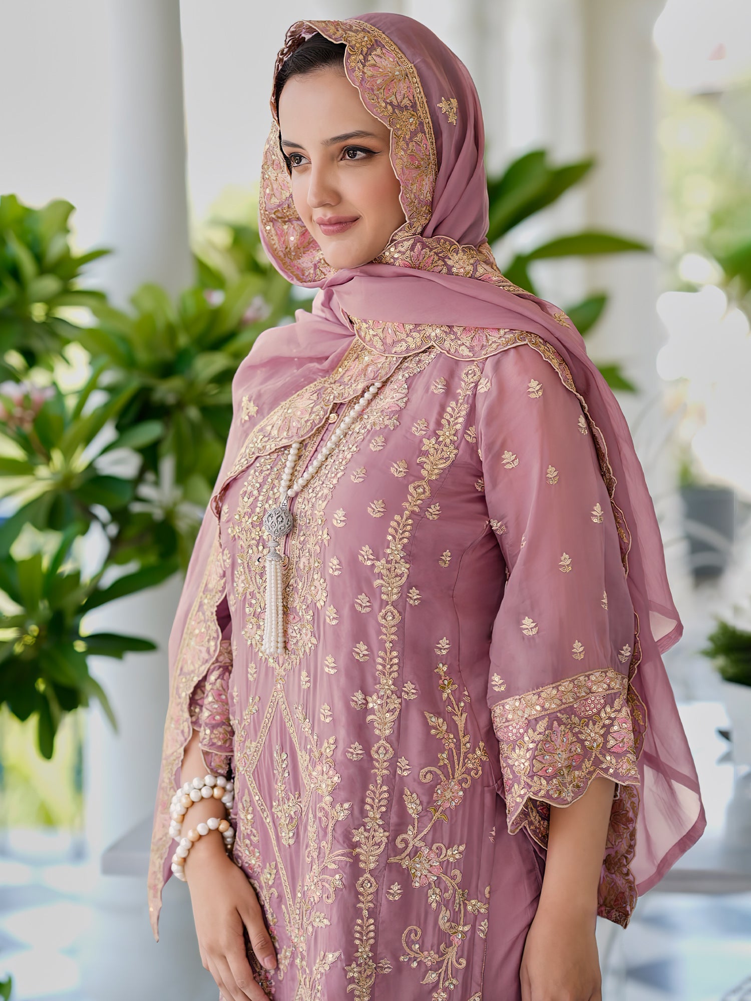 indo era, suit, kurta set for women, indo era kurta, kurta sets for ladies, summer dresses for women, 3 piece suit, cotton kurta set for women, new arrivals, women kurti plazo set, women in suit, kurta suit, floral kurta, short suit, spring summer, Mauve suit