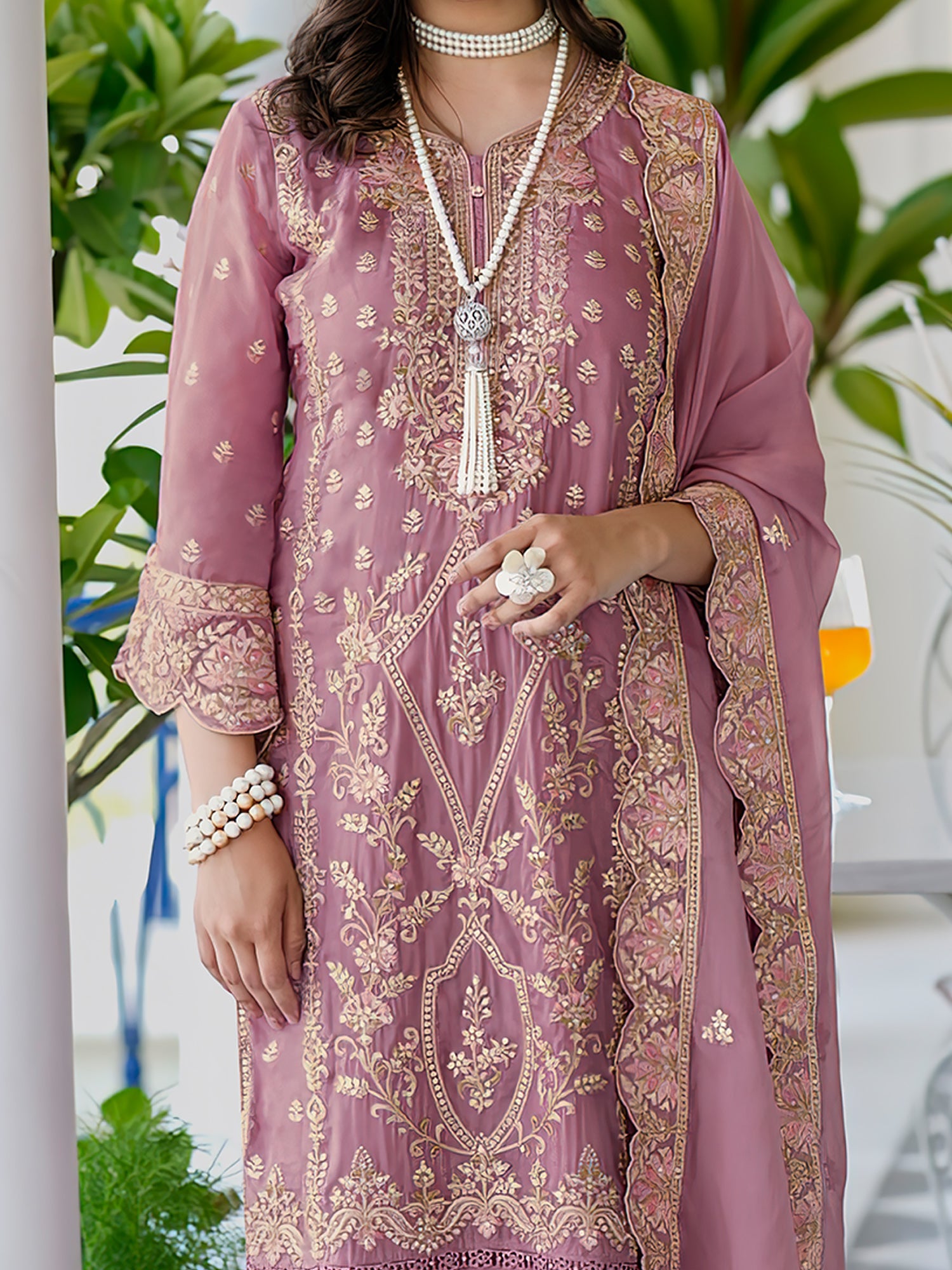 indo era, suit, kurta set for women, indo era kurta, kurta sets for ladies, summer dresses for women, 3 piece suit, cotton kurta set for women, new arrivals, women kurti plazo set, women in suit, kurta suit, floral kurta, short suit, spring summer, Mauve suit