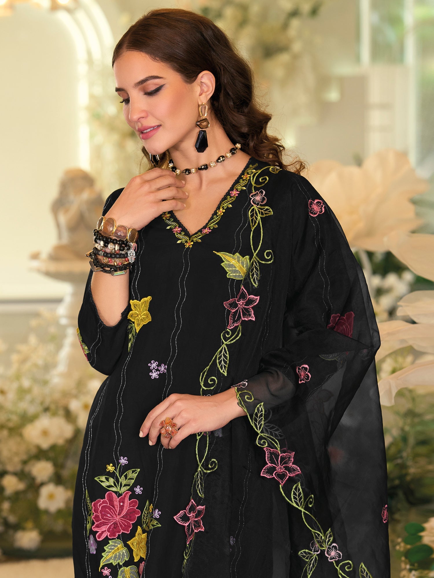 indo era, indo era kurta set, indo era suit, Kurta Set, Kurta set for women, cotton kurta set, indo era kurta set for women, Anarkali Kurta Set, Palazzo Kurta Set, Sleeveless Kurta, Embroidered Kurta, New Arrivals, Work wear, Dress, Best seller, Heeramandi dress, Summer sale, Summer suit, Wedding collection, Special offer, plus size, Spring summer, party wear, Summer Special, Printed Kurta, wedding wear, outfit ideas, Straight Kurta, Cotton Outfit, A line dress, dress for women,Black kurta set
