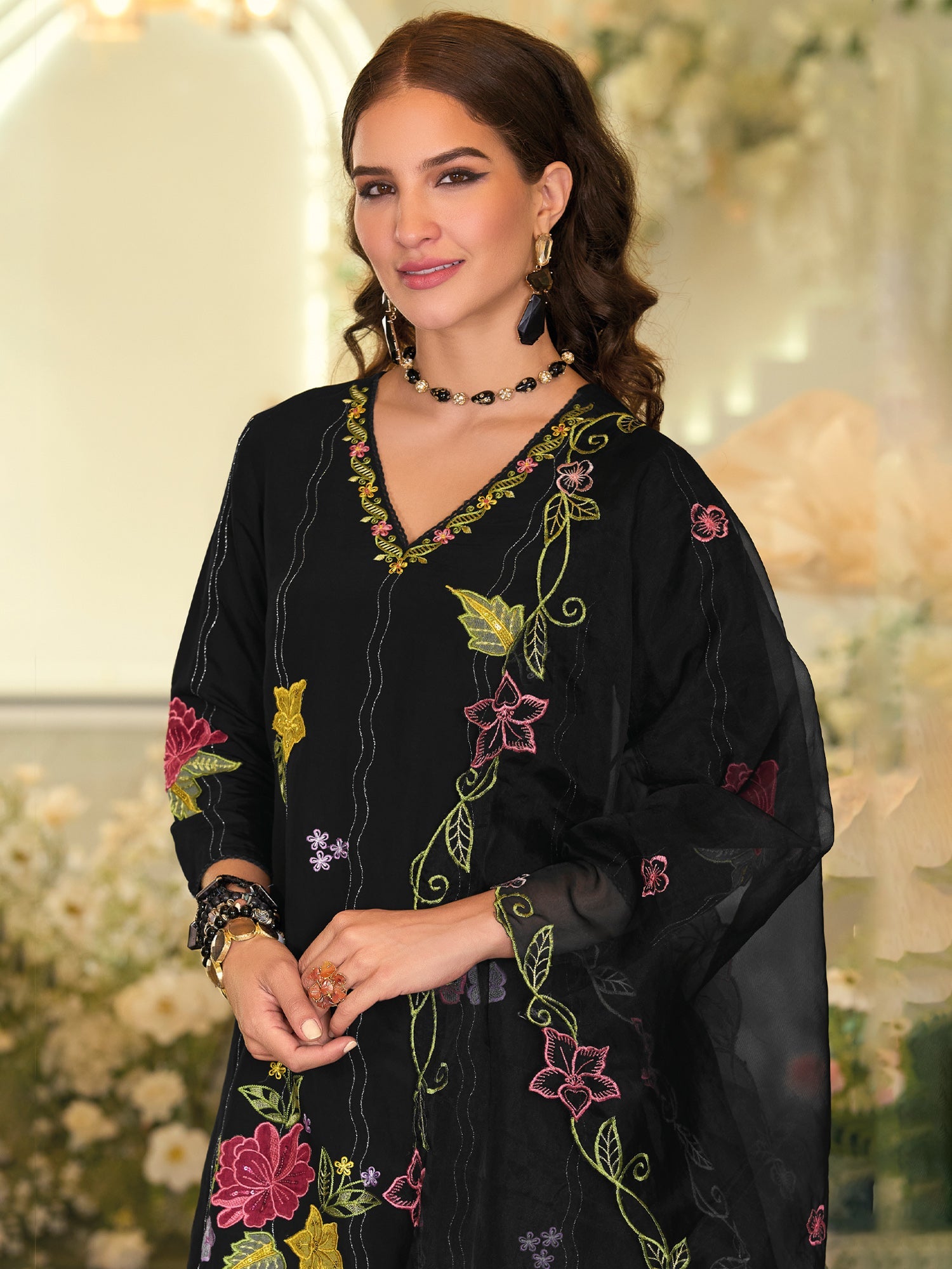 indo era, indo era kurta set, indo era suit, Kurta Set, Kurta set for women, cotton kurta set, indo era kurta set for women, Anarkali Kurta Set, Palazzo Kurta Set, Sleeveless Kurta, Embroidered Kurta, New Arrivals, Work wear, Dress, Best seller, Heeramandi dress, Summer sale, Summer suit, Wedding collection, Special offer, plus size, Spring summer, party wear, Summer Special, Printed Kurta, wedding wear, outfit ideas, Straight Kurta, Cotton Outfit, A line dress, dress for women,Black kurta set