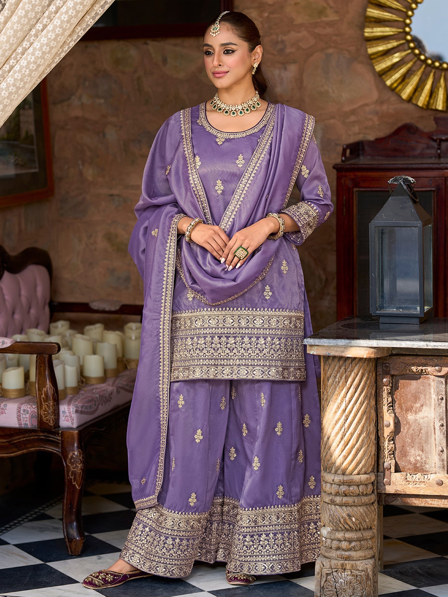 indo era, suit, kurta set for women, indo era kurta, kurta sets for ladies, summer dresses for women, 3 piece suit, cotton kurta set for women, new arrivals, women kurti plazo set, women in suit, kurta suit, floral kurta, short suit, spring summer, Lavender suit