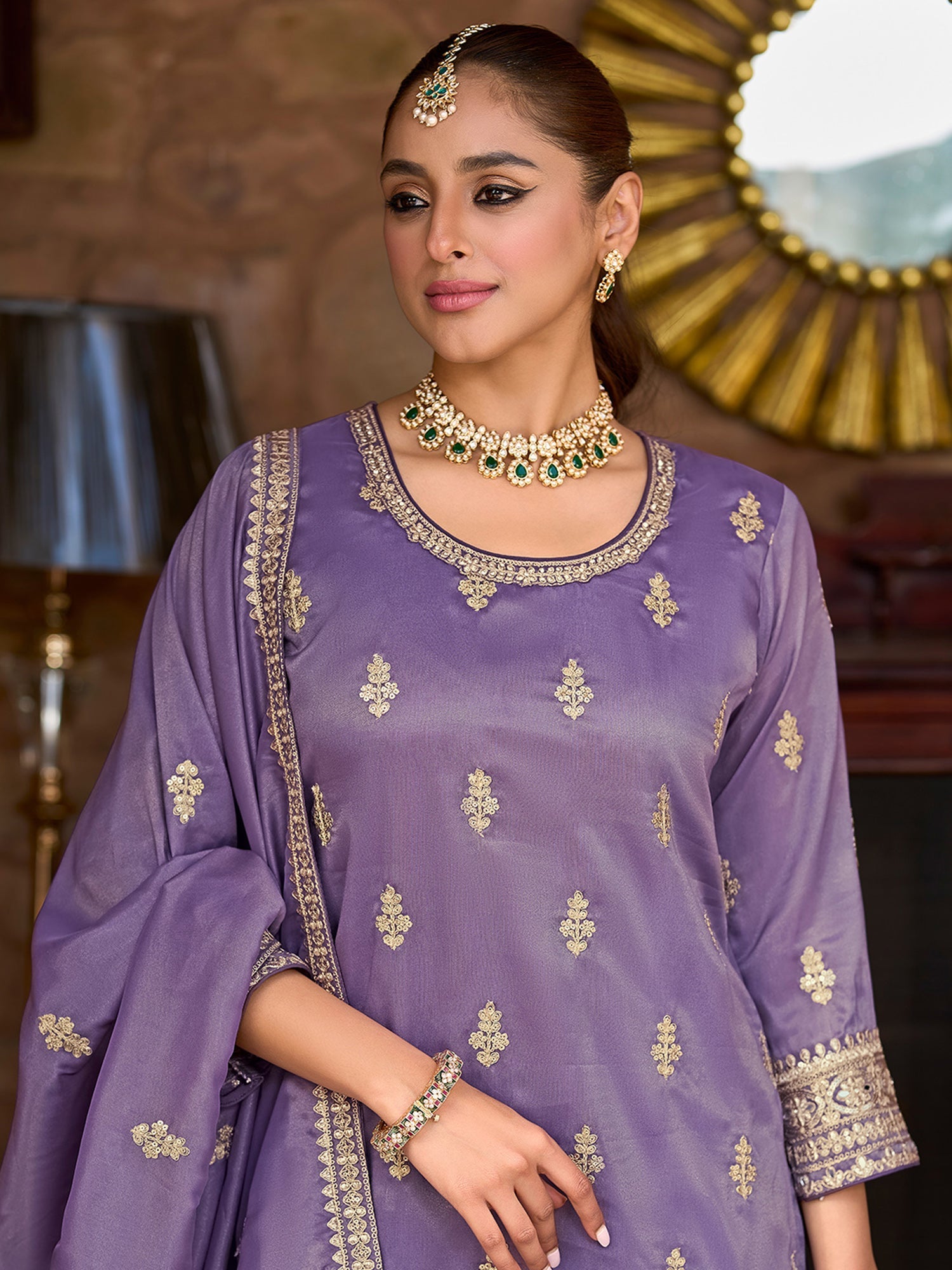 indo era, suit, kurta set for women, indo era kurta, kurta sets for ladies, summer dresses for women, 3 piece suit, cotton kurta set for women, new arrivals, women kurti plazo set, women in suit, kurta suit, floral kurta, short suit, spring summer, Lavender suit