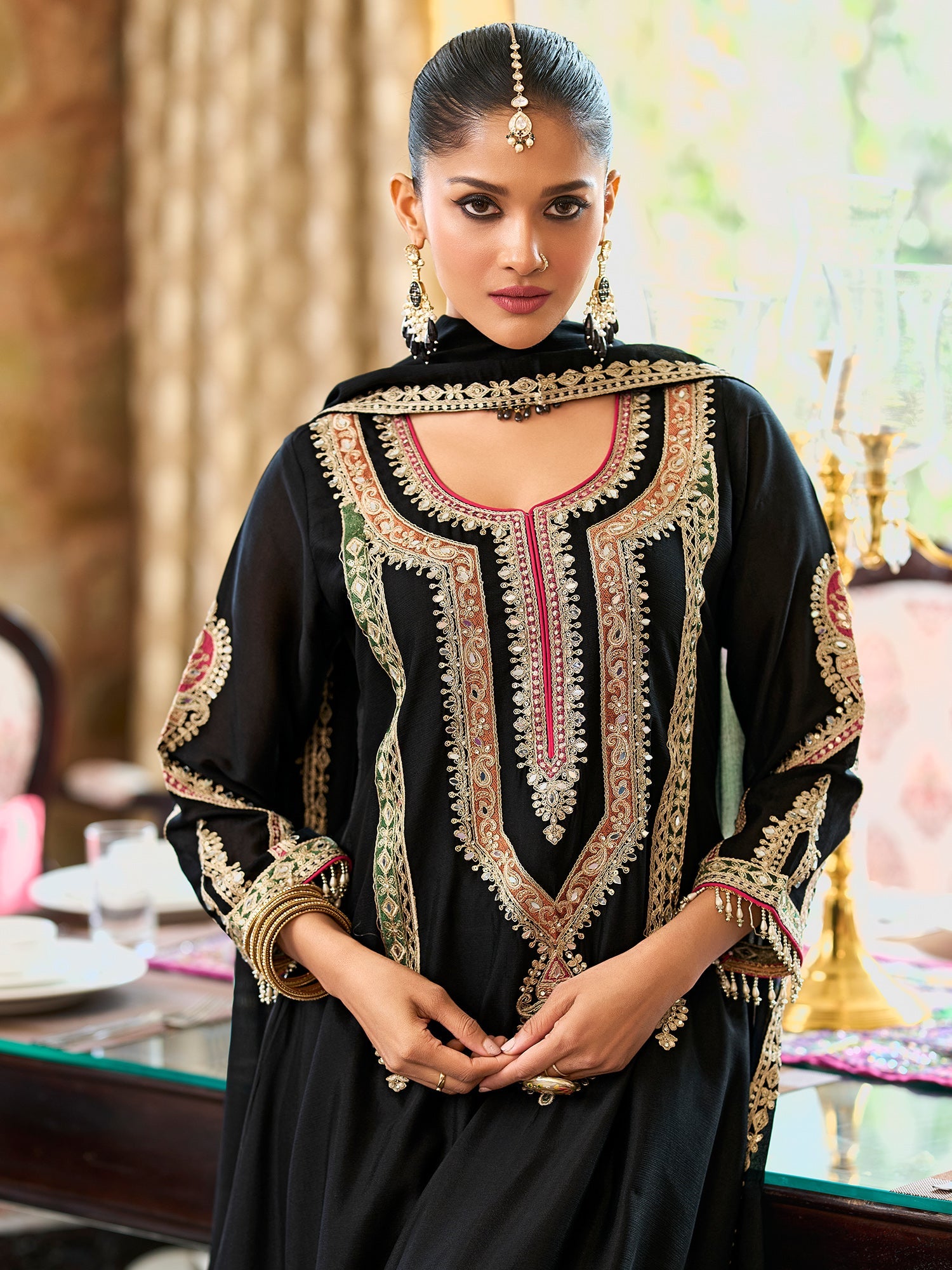 indo era, indo era kurta set, indo era suit, Kurta Set, Kurta set for women, cotton kurta set, indo era kurta set for women, Anarkali Kurta Set, Palazzo Kurta Set, Sleeveless Kurta, Embroidered Kurta, New Arrivals, Work wear, Dress, Best seller, Heeramandi dress, Summer sale, Summer suit, Wedding collection, Special offer, plus size, Spring summer, party wear, Summer Special, Printed Kurta, wedding wear, outfit ideas, Straight Kurta, Cotton Outfit, A line dress, dress for women,Black kurta set