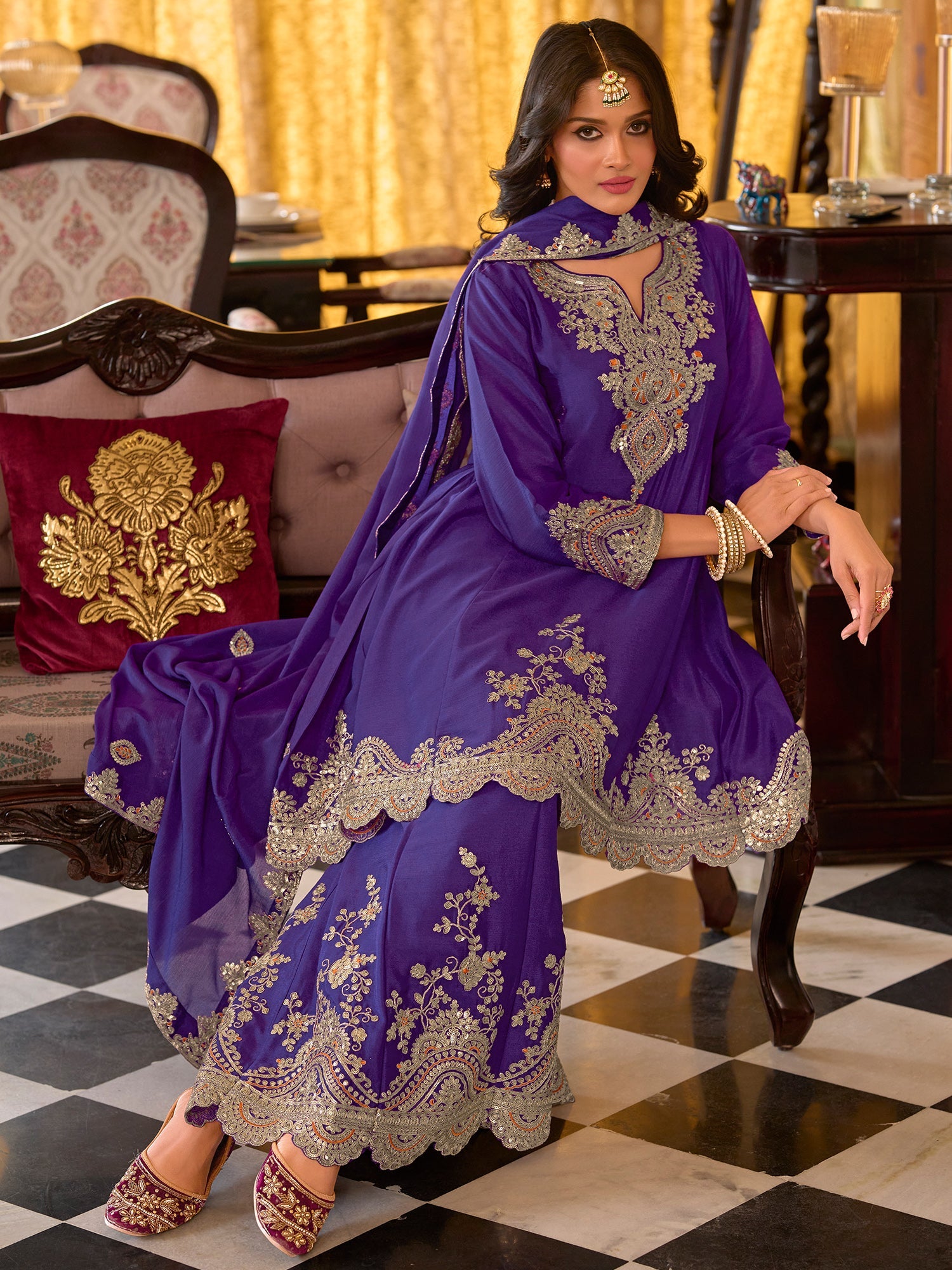 indo era, suit, kurta set for women, indo era kurta, kurta sets for ladies, summer dresses for women, 3 piece suit, cotton kurta set for women, new arrivals, women kurti plazo set, women in suit, kurta suit, floral kurta, short suit, spring summer, Purple suit