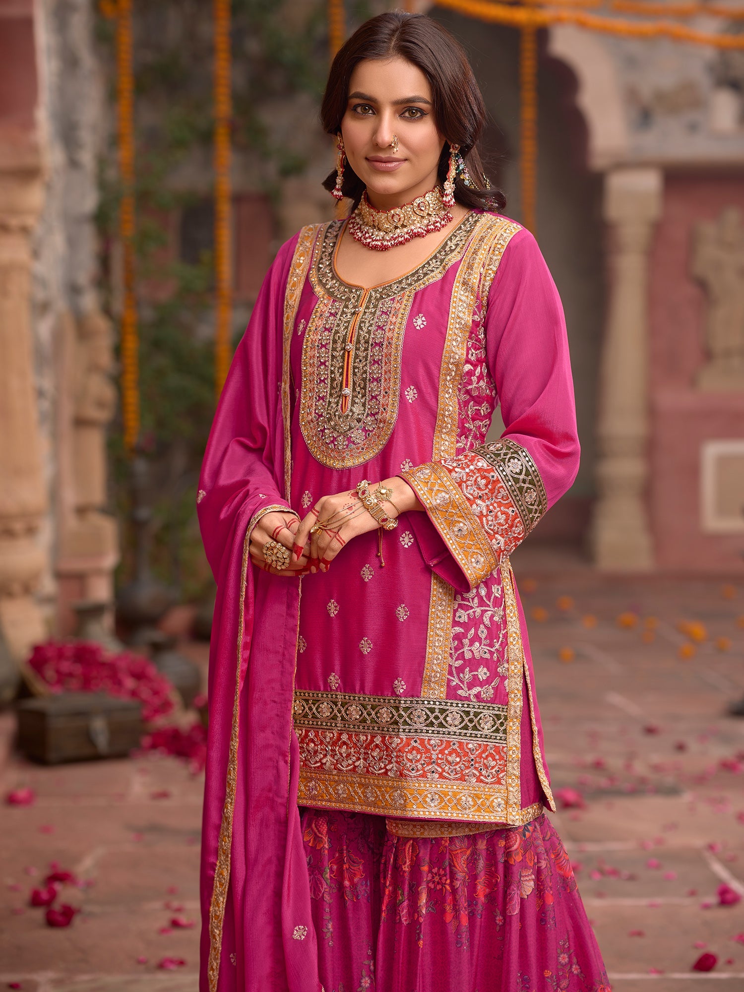indo era, suit, kurta set for women, indo era kurta, kurta sets for ladies, summer dresses for women, 3 piece suit, cotton kurta set for women, new arrivals, women kurti plazo set, women in suit, kurta suit, floral kurta, short suit, spring summer, Pink suit