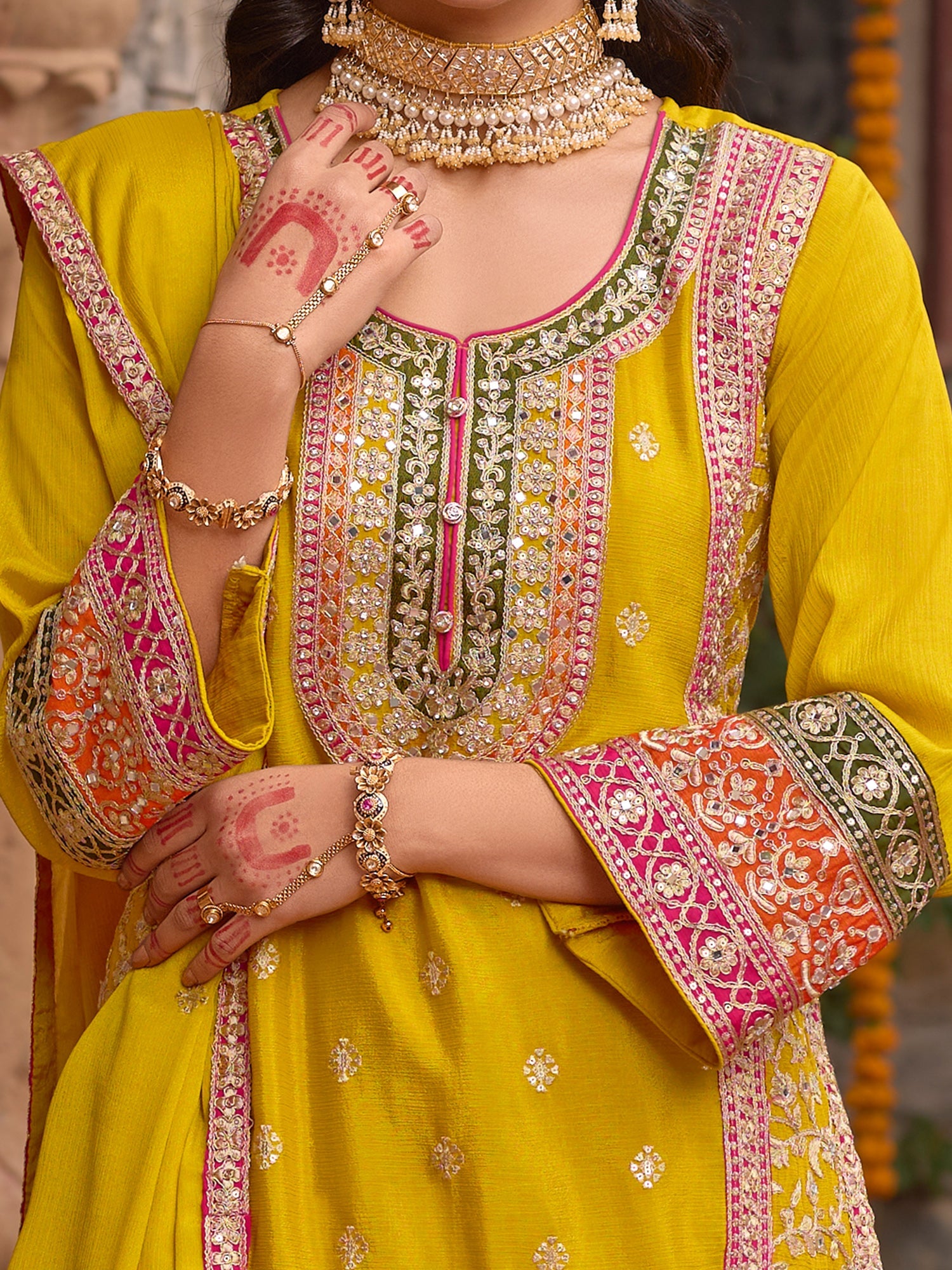indo era, suit, kurta set for women, indo era kurta, kurta sets for ladies, summer dresses for women, 3 piece suit, cotton kurta set for women, new arrivals, women kurti plazo set, women in suit, kurta suit, floral kurta, short suit, spring summer, Yellow suit