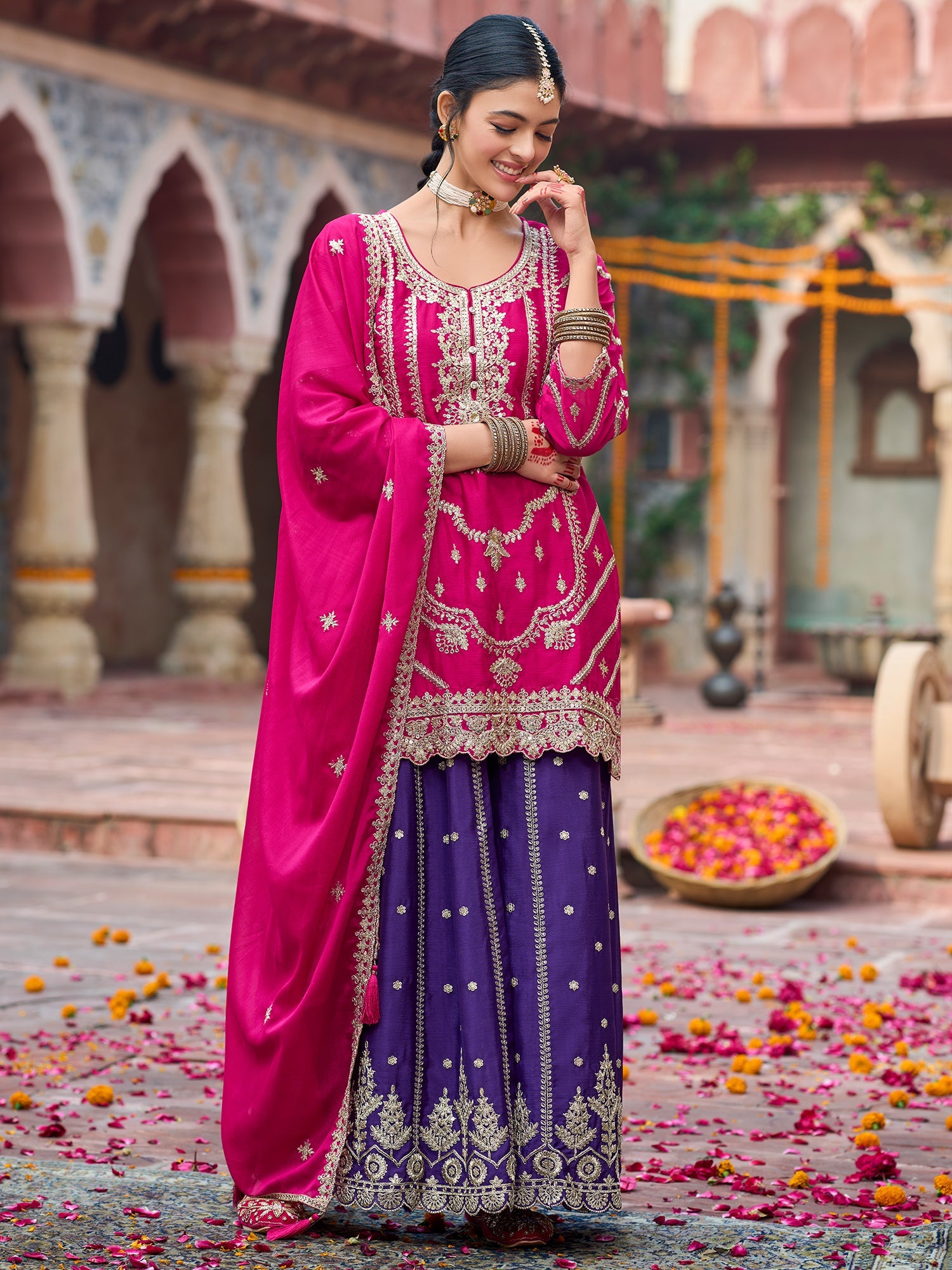 indo era, suit, kurta set for women, indo era kurta, kurta sets for ladies, summer dresses for women, 3 piece suit, cotton kurta set for women, new arrivals, women kurti plazo set, women in suit, kurta suit, floral kurta, short suit, spring summer, Pink suit
