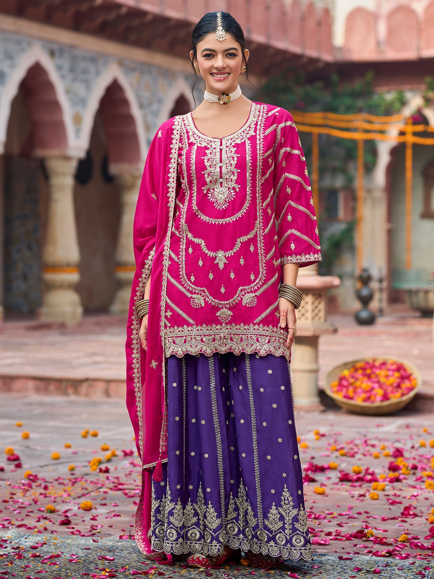 indo era, suit, kurta set for women, indo era kurta, kurta sets for ladies, summer dresses for women, 3 piece suit, cotton kurta set for women, new arrivals, women kurti plazo set, women in suit, kurta suit, floral kurta, short suit, spring summer, Pink suit