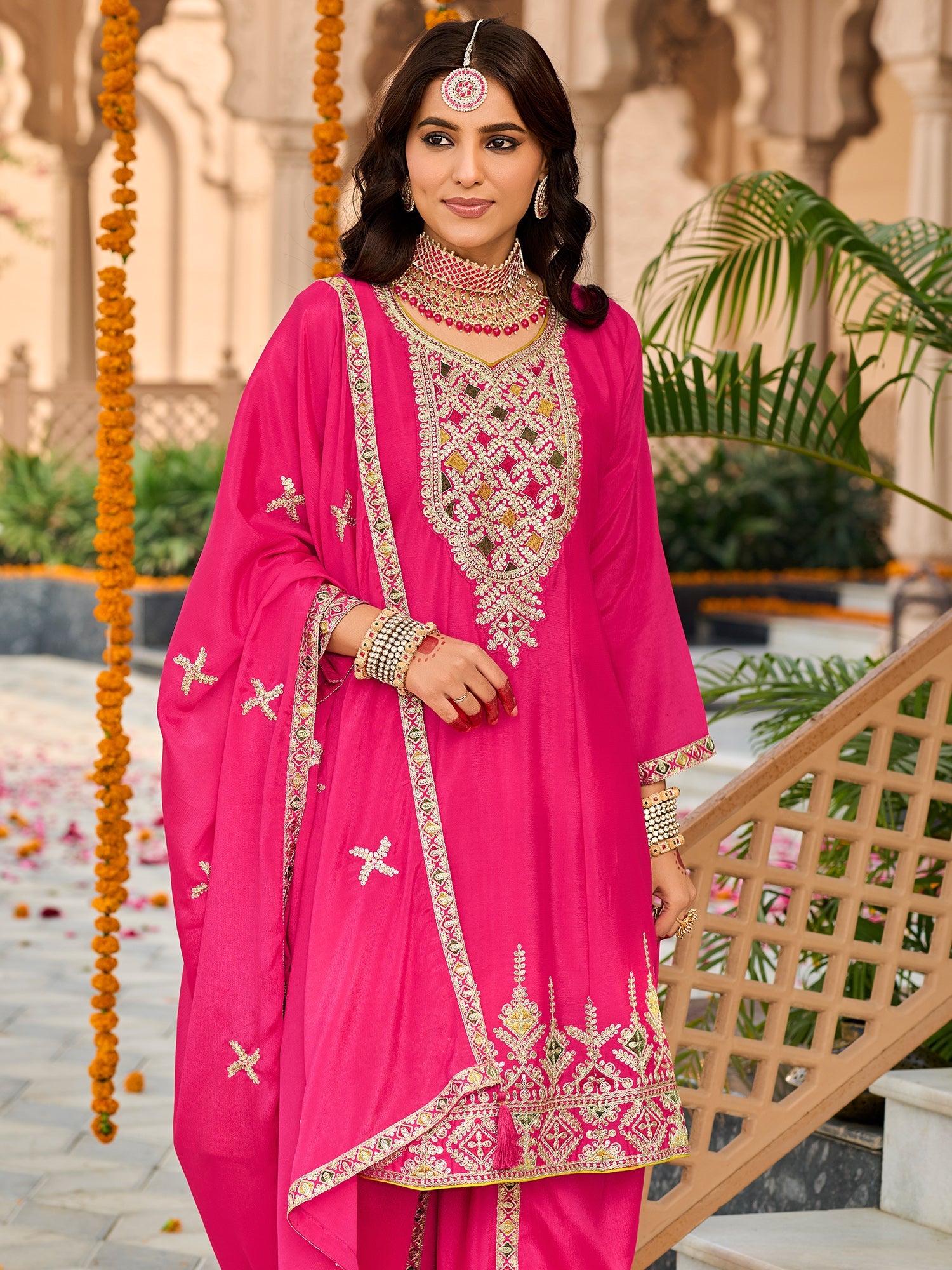 indo era, suit, kurta set for women, indo era kurta, kurta sets for ladies, summer dresses for women, 3 piece suit, cotton kurta set for women, new arrivals, women kurti plazo set, women in suit, kurta suit, floral kurta, short suit, spring summer, Pink suit