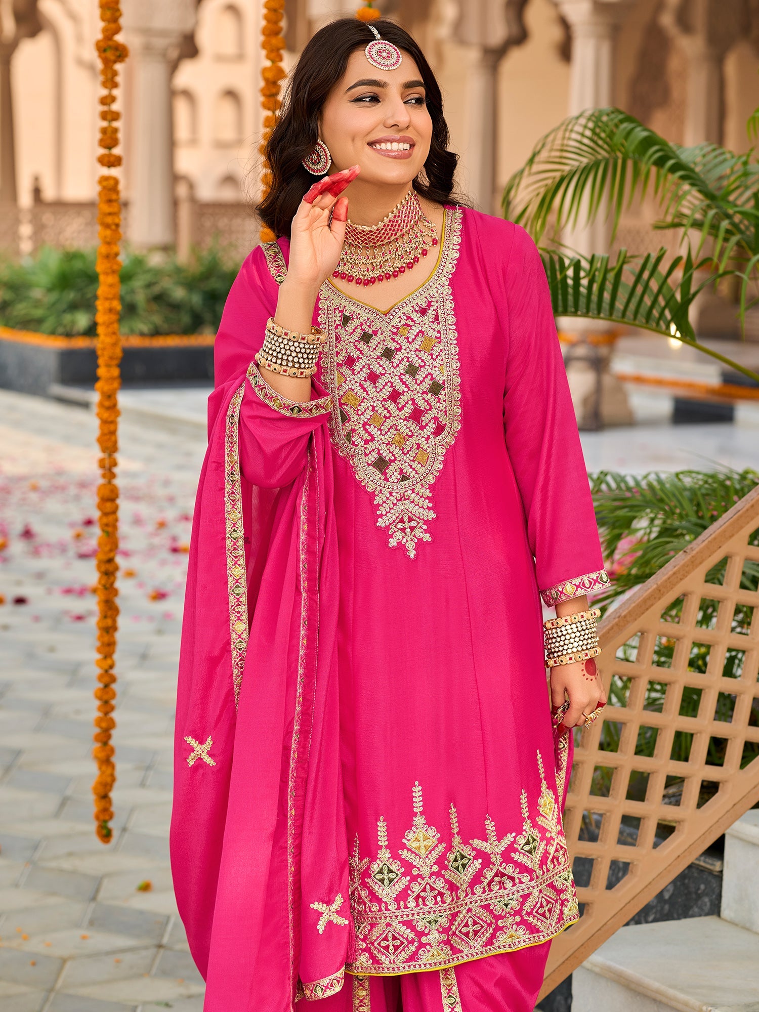 indo era, suit, kurta set for women, indo era kurta, kurta sets for ladies, summer dresses for women, 3 piece suit, cotton kurta set for women, new arrivals, women kurti plazo set, women in suit, kurta suit, floral kurta, short suit, spring summer, Pink suit