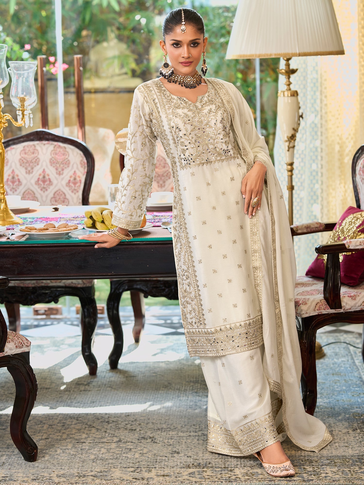 indo era, suit, kurta set for women, indo era kurta, kurta sets for ladies, summer dresses for women, 3 piece suit, cotton kurta set for women, new arrivals, women kurti plazo set, women in suit, kurta suit, floral kurta, short suit, spring summer, White suit