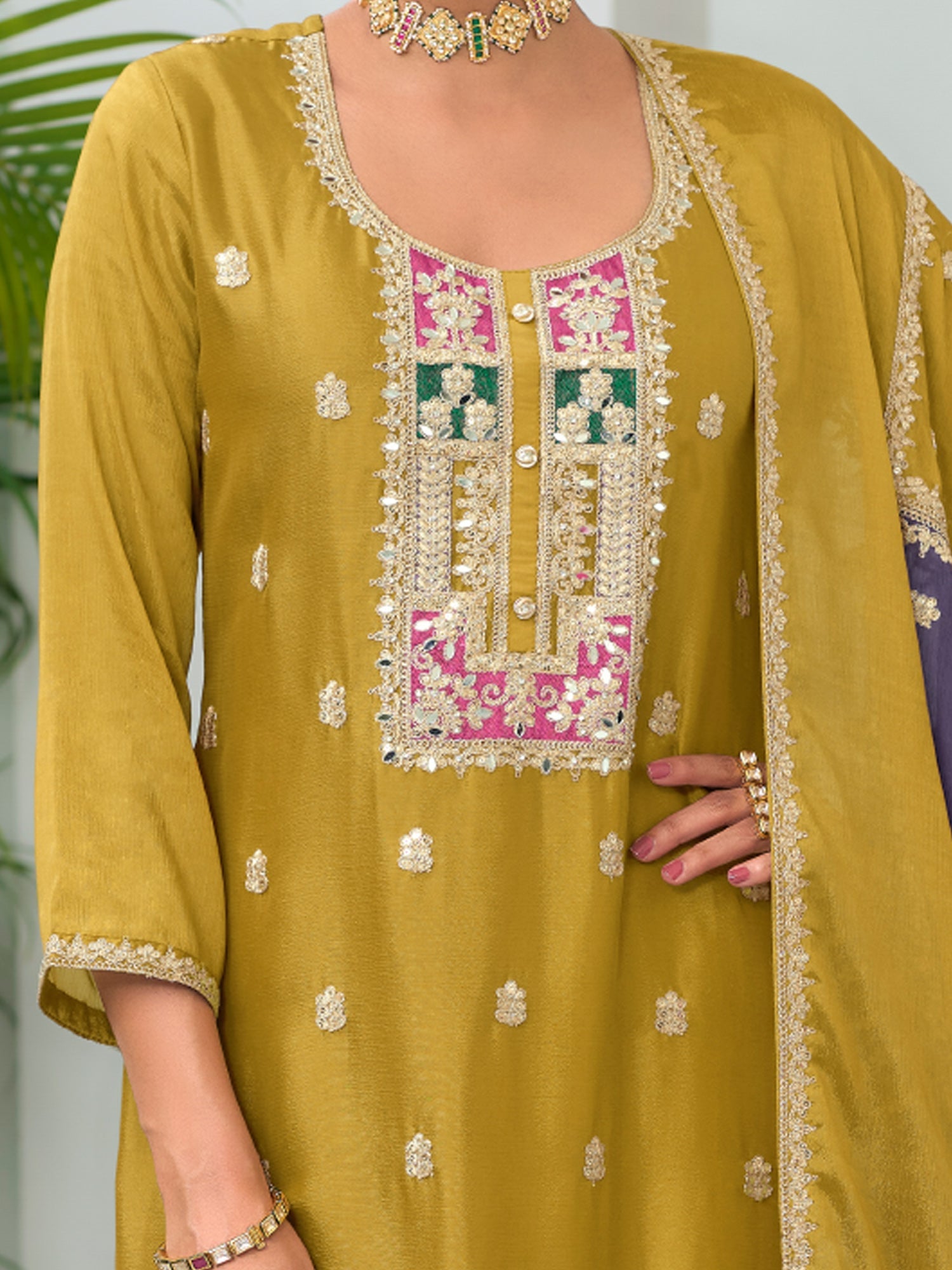 indo era, suit, kurta set for women, indo era kurta, kurta sets for ladies, summer dresses for women, 3 piece suit, cotton kurta set for women, new arrivals, women kurti plazo set, women in suit, kurta suit, floral kurta, short suit, spring summer, Mustard suit