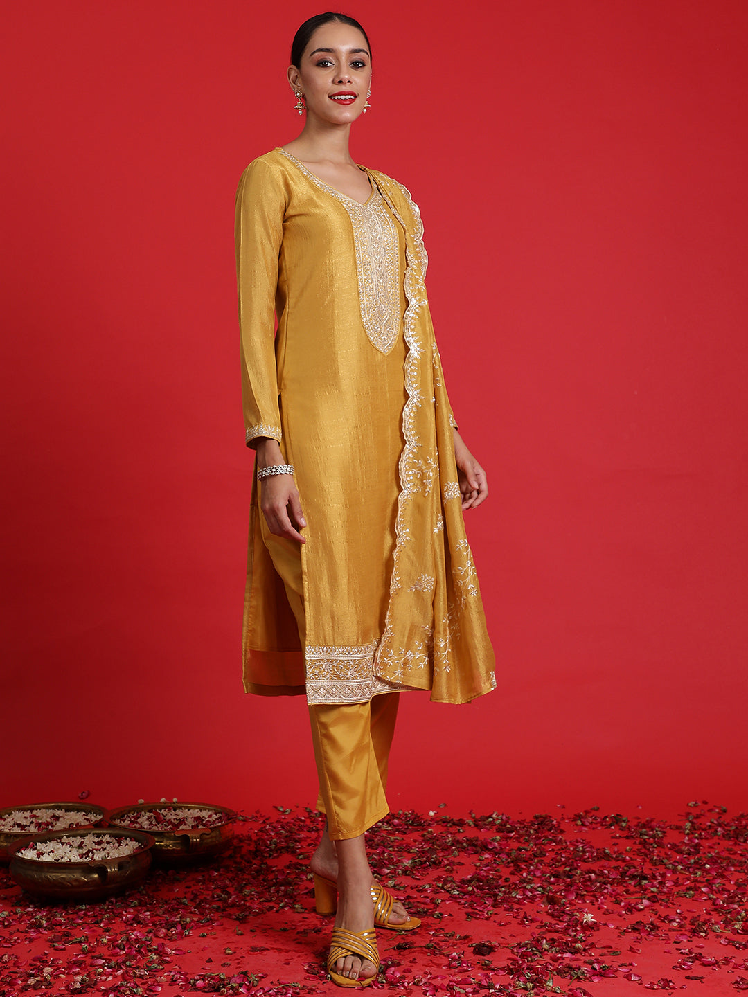 Yellow Kurta Sets  For women,indo era, indoera, kurta set for women, women kurta set, women suit, summer wear for women, festive suit for women, mother's day outfit, dress for mother, mother's day special, heeramandi dress