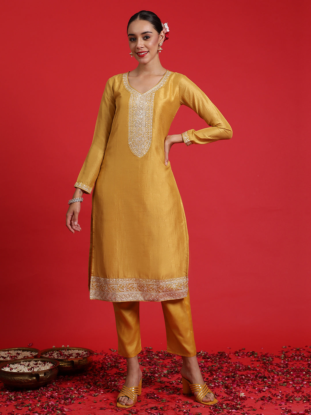 Yellow Kurta Sets  For women,indo era, indoera, kurta set for women, women kurta set, women suit, summer wear for women, festive suit for women, mother's day outfit, dress for mother, mother's day special, heeramandi dress