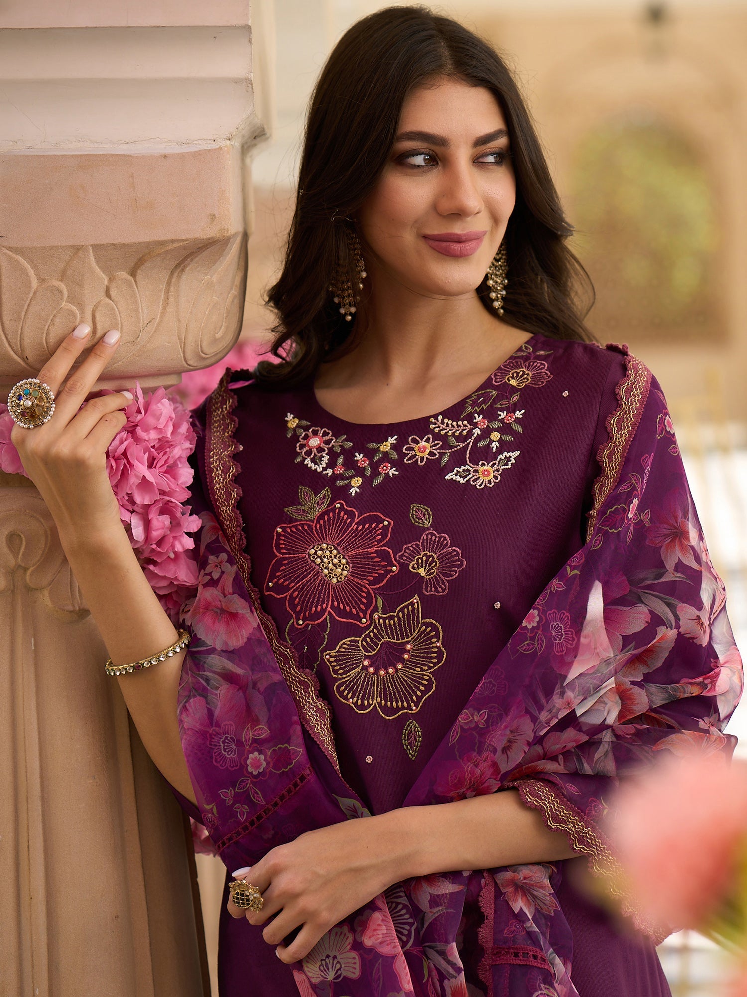 Burgundy Kurta Sets  For women,indo era, indoera, kurta set for women, women kurta set, women suit, summer wear for women, festive suit for women, mother's day outfit, dress for mother, mother's day special, heeramandi dress