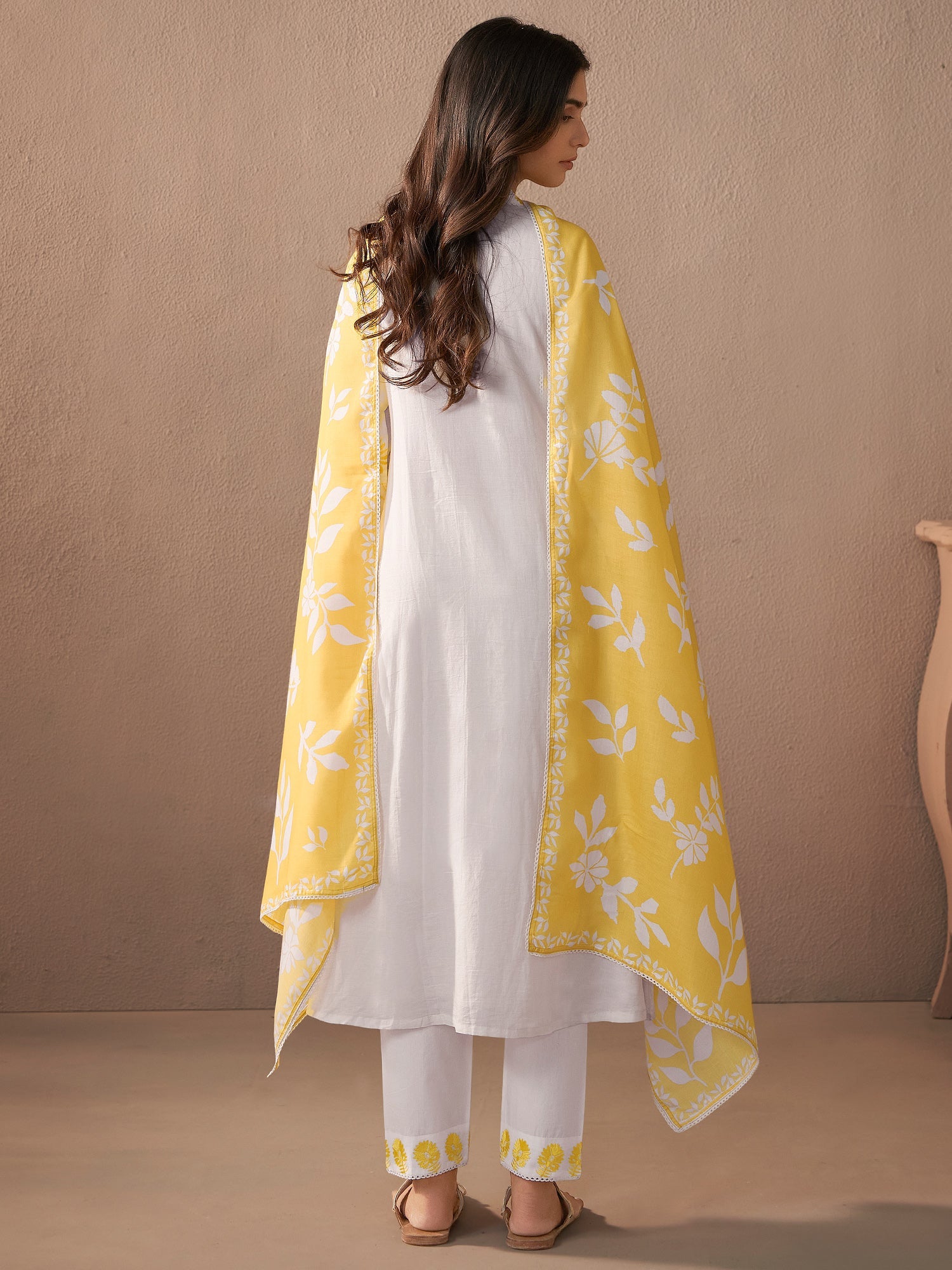 indo era, suit, kurta set for women, indo era kurta, kurta sets for ladies, summer dresses for women, 3 piece suit, cotton kurta set for women, new arrivals, women kurti plazo set, women in suit, kurta suit, floral kurta, short suit, spring summer, Off White suit