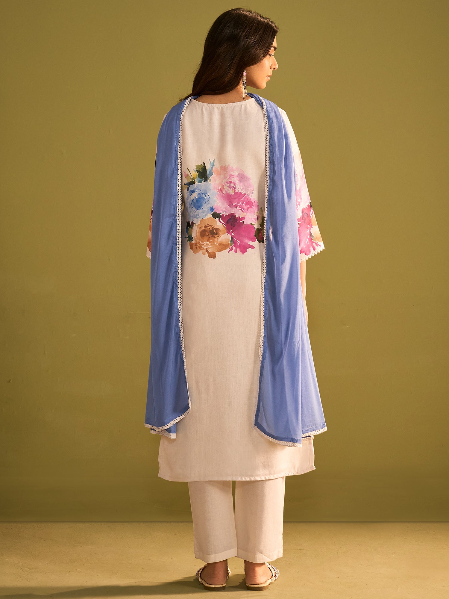 indo era, suit, kurta set for women, indo era kurta, kurta sets for ladies, summer dresses for women, 3 piece suit, cotton kurta set for women, new arrivals, women kurti plazo set, women in suit, kurta suit, floral kurta, short suit, spring summer, Off White suit