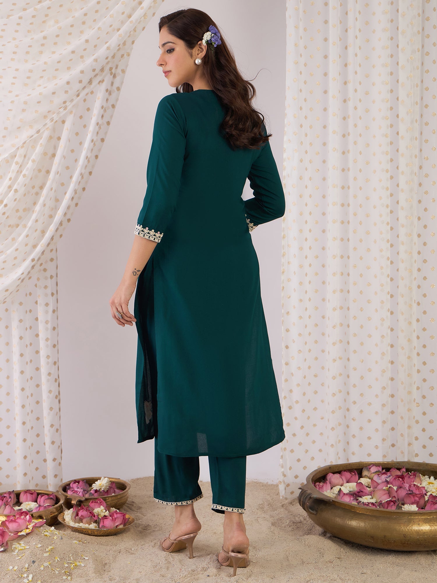 indo era, suit, kurta set for women, indo era kurta, kurta sets for ladies, summer dresses for women, 3 piece suit, cotton kurta set for women, new arrivals, women kurti plazo set, women in suit, kurta suit, floral kurta, short suit, spring summer, Teal suit