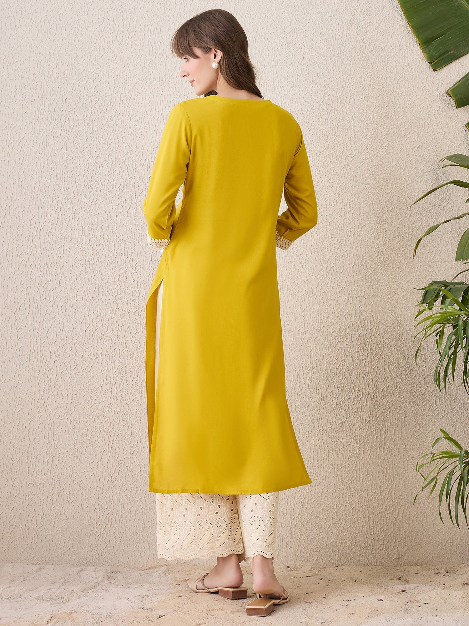 indo era, suit, kurta set for women, indo era kurta, kurta sets for ladies, summer dresses for women, 3 piece suit, cotton kurta set for women, new arrivals, women kurti plazo set, women in suit, kurta suit, floral kurta, short suit, spring summer, Mustard kurta