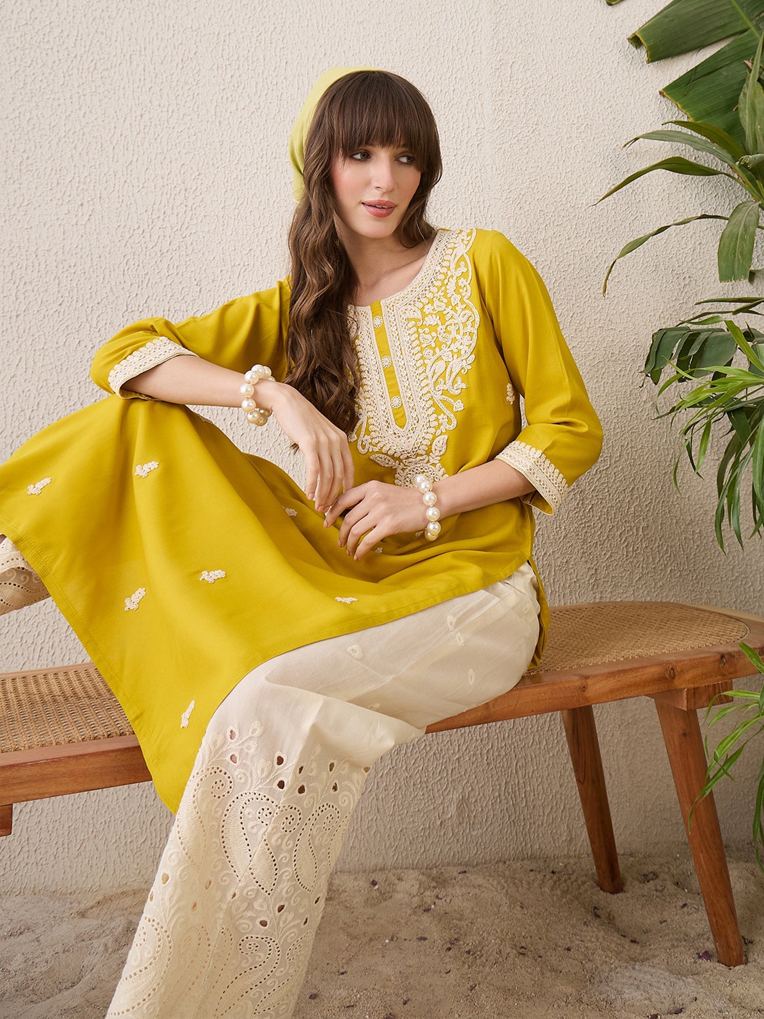 indo era, suit, kurta set for women, indo era kurta, kurta sets for ladies, summer dresses for women, 3 piece suit, cotton kurta set for women, new arrivals, women kurti plazo set, women in suit, kurta suit, floral kurta, short suit, spring summer, Mustard kurta