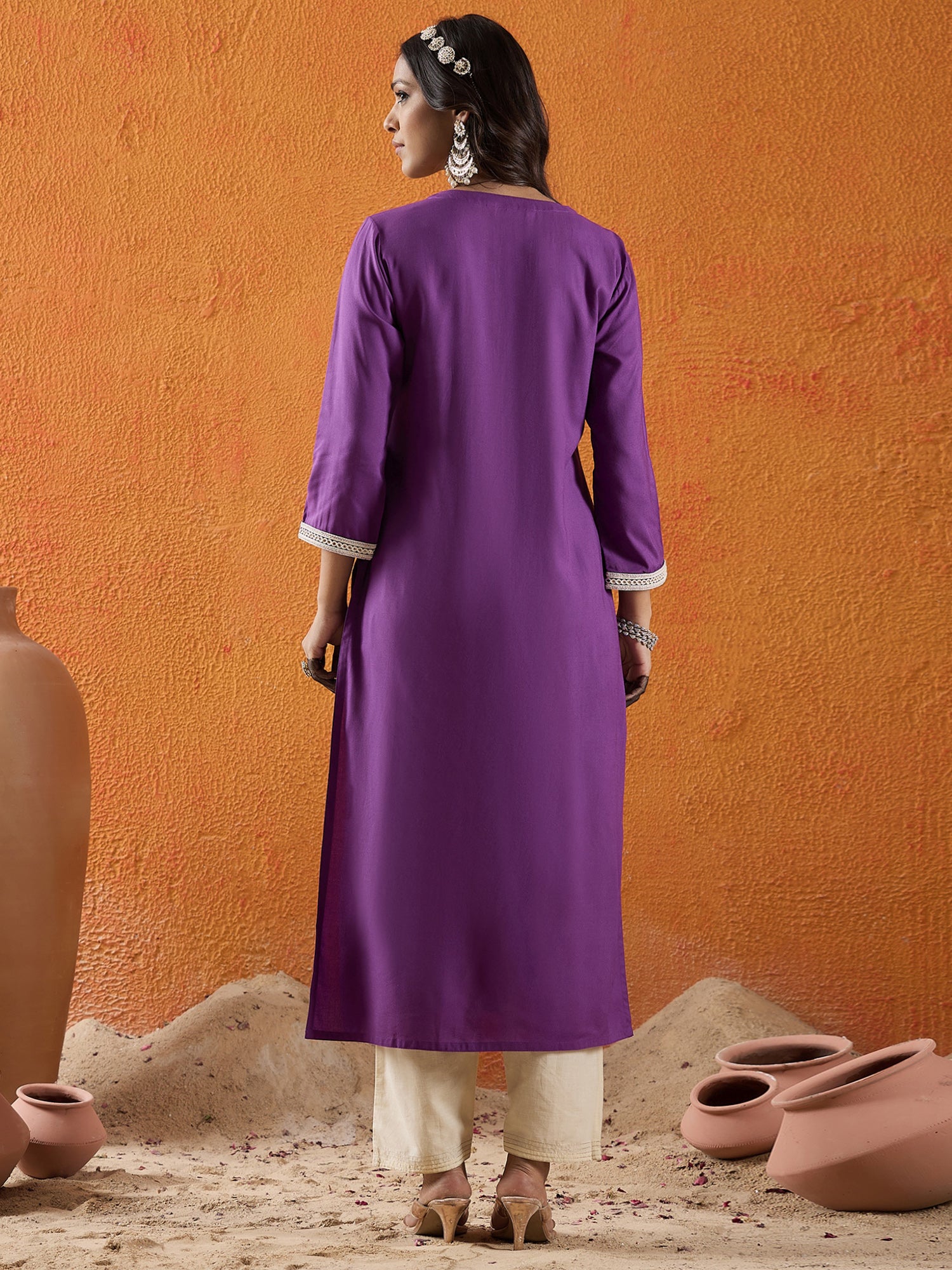 indo era, suit, kurta set for women, indo era kurta, kurta sets for ladies, summer dresses for women, 3 piece suit, cotton kurta set for women, new arrivals, women kurti plazo set, women in suit, kurta suit, floral kurta, short suit, spring summer, Purple kurta