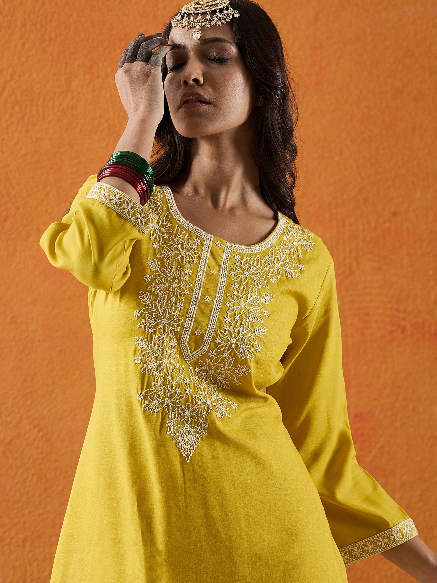 indo era, suit, kurta set for women, indo era kurta, kurta sets for ladies, summer dresses for women, 3 piece suit, cotton kurta set for women, new arrivals, women kurti plazo set, women in suit, kurta suit, floral kurta, short suit, spring summer, Mustard kurta