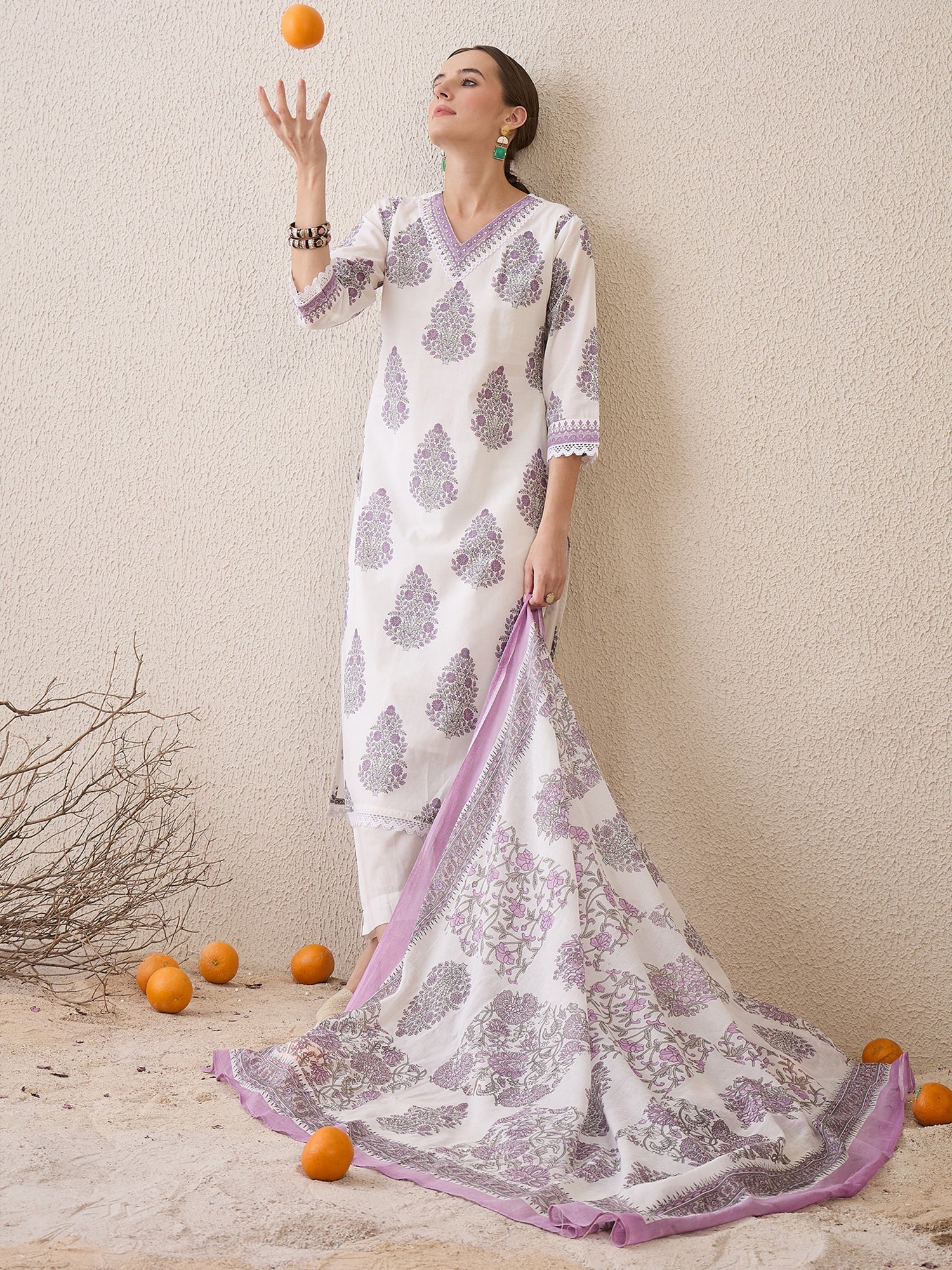 indo era, suit, kurta set for women, indo era kurta, kurta sets for ladies, summer dresses for women, 3 piece suit, cotton kurta set for women, new arrivals, women kurti plazo set, women in suit, kurta suit, floral kurta, short suit, spring summer, White suit