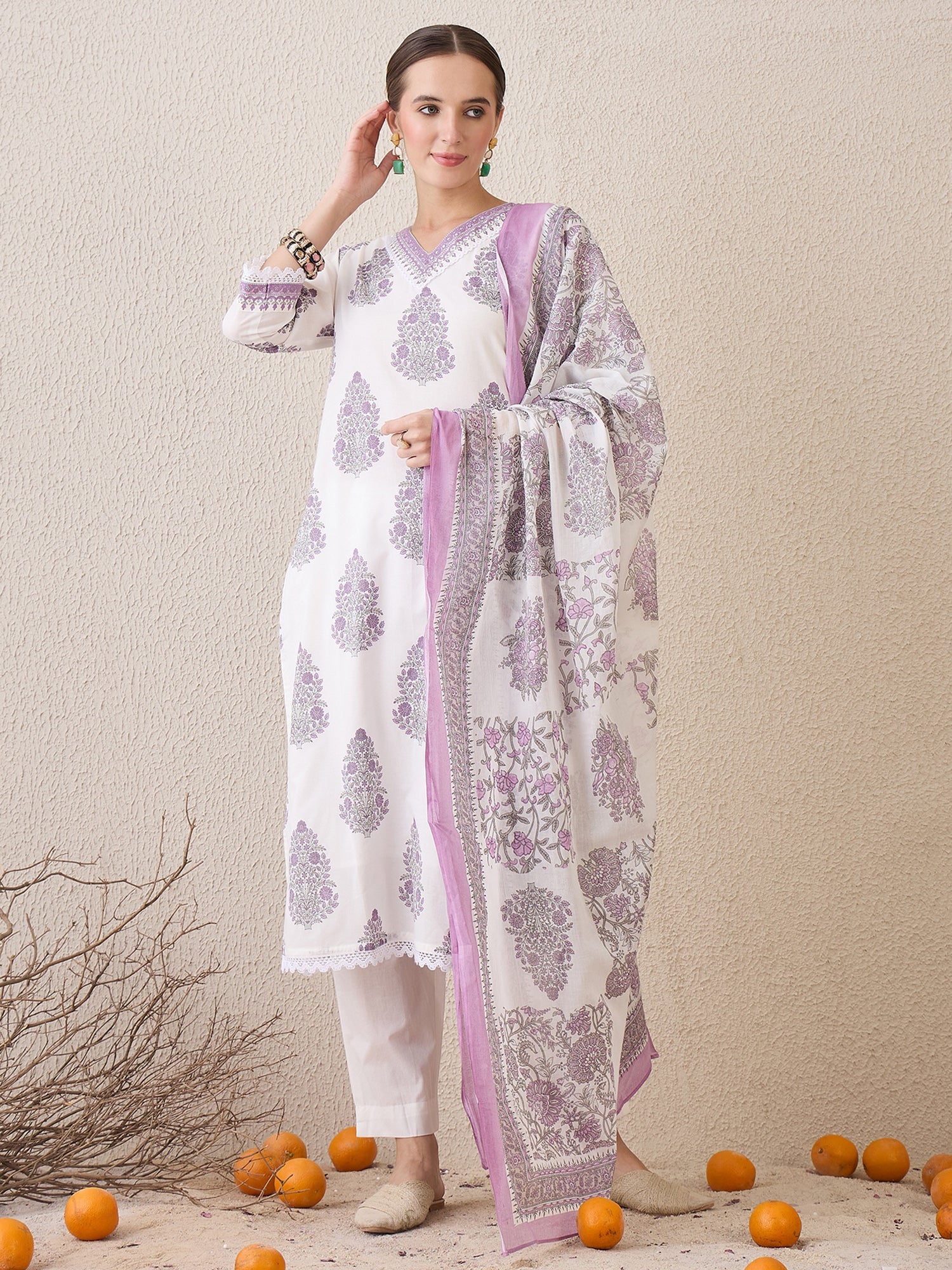 indo era, suit, kurta set for women, indo era kurta, kurta sets for ladies, summer dresses for women, 3 piece suit, cotton kurta set for women, new arrivals, women kurti plazo set, women in suit, kurta suit, floral kurta, short suit, spring summer, White suit