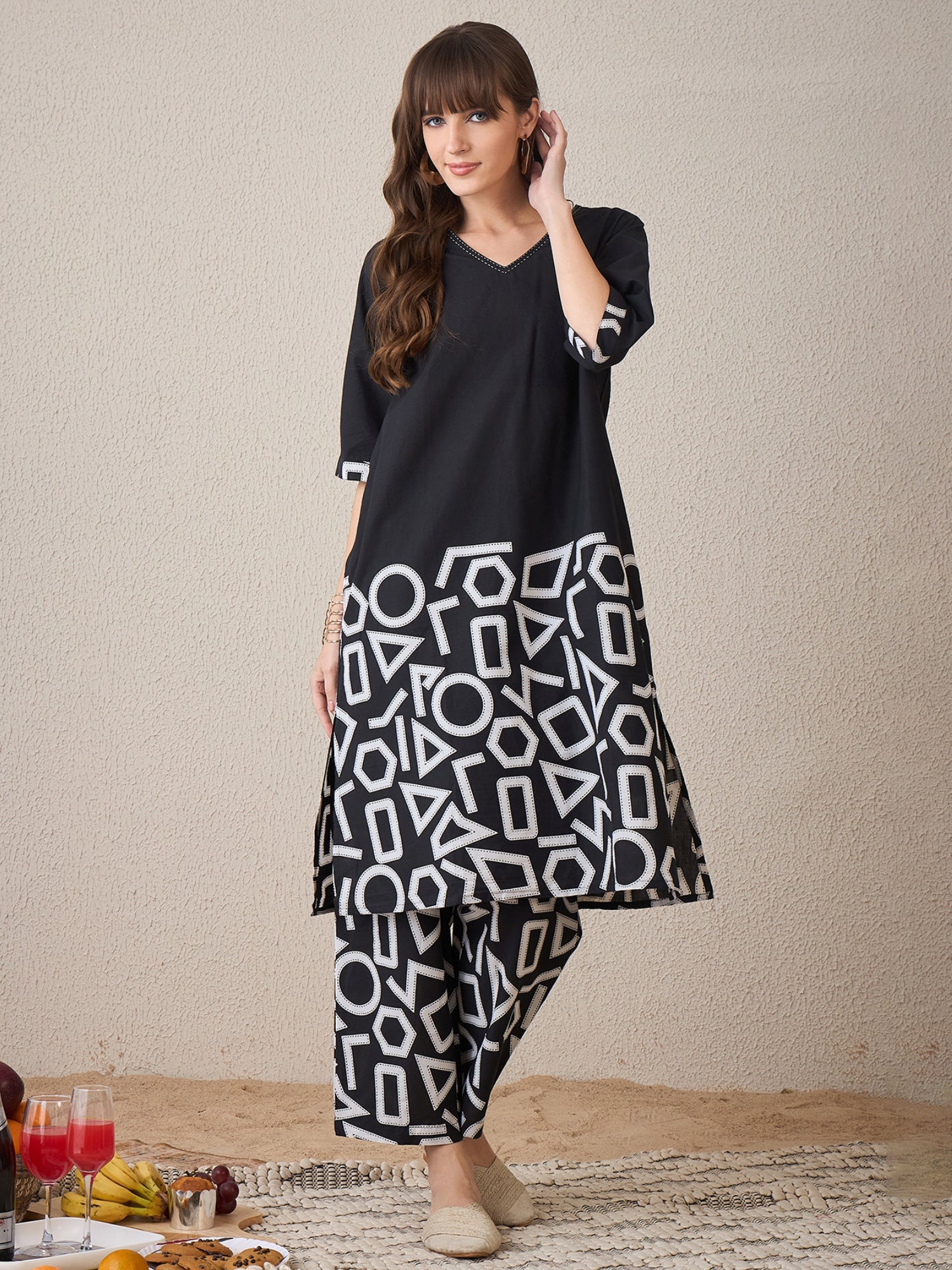 indo era, indo era kurta set, indo era suit, Kurta Set, Kurta set for women, cotton kurta set, indo era kurta set for women, Anarkali Kurta Set, Palazzo Kurta Set, Sleeveless Kurta, Embroidered Kurta, New Arrivals, Work wear, Dress, Best seller, Heeramandi dress, Summer sale, Summer suit, Wedding collection, Special offer, plus size, Spring summer, party wear, Summer Special, Printed Kurta, wedding wear, outfit ideas, Straight Kurta, Cotton Outfit, A line dress, dress for women,Black kurta set