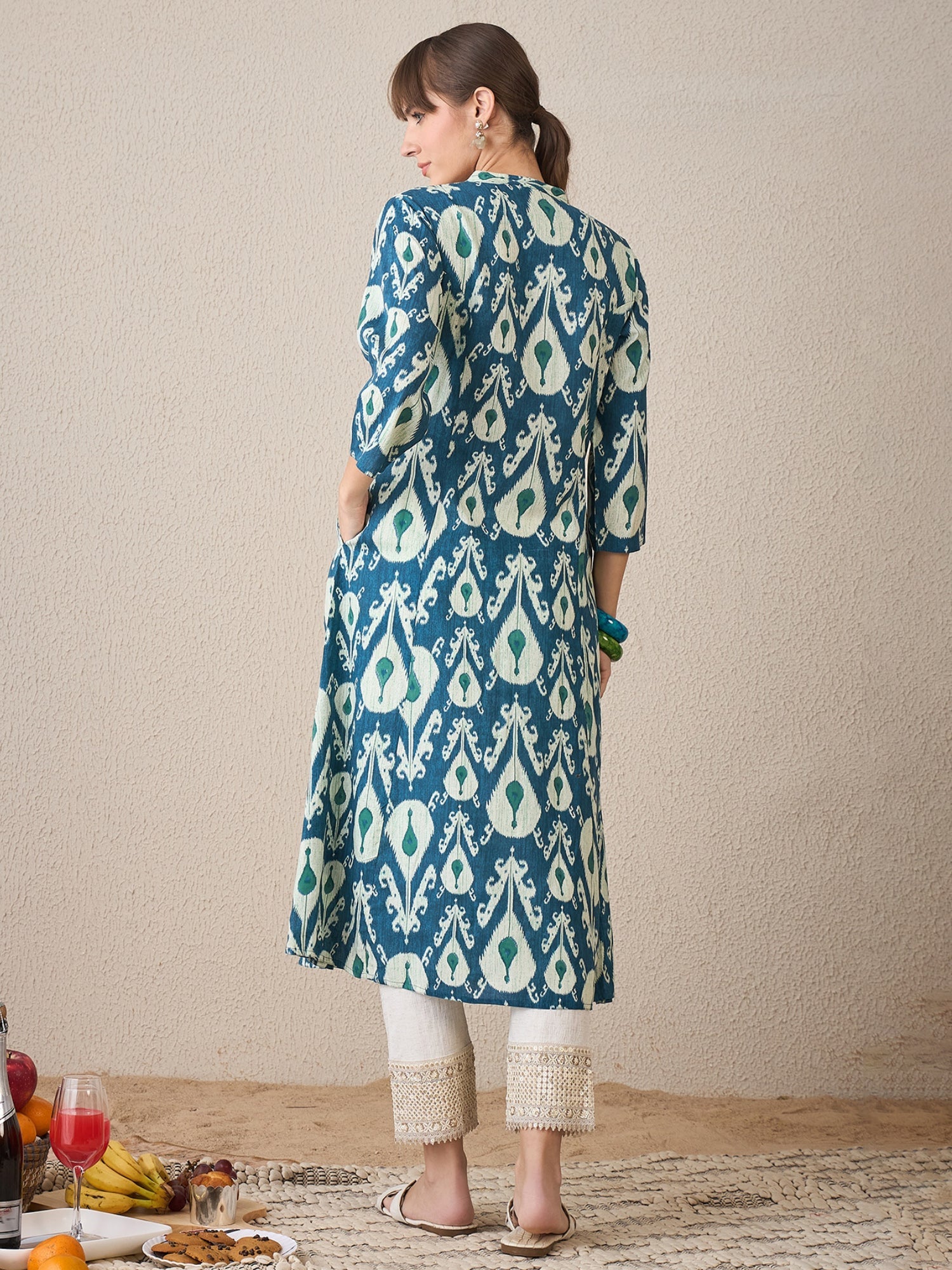 indo era, suit, kurta set for women, indo era kurta, kurta sets for ladies, summer dresses for women, 3 piece suit, cotton kurta set for women, new arrivals, women kurti plazo set, women in suit, kurta suit, floral kurta, short suit, spring summer, Teal kurta