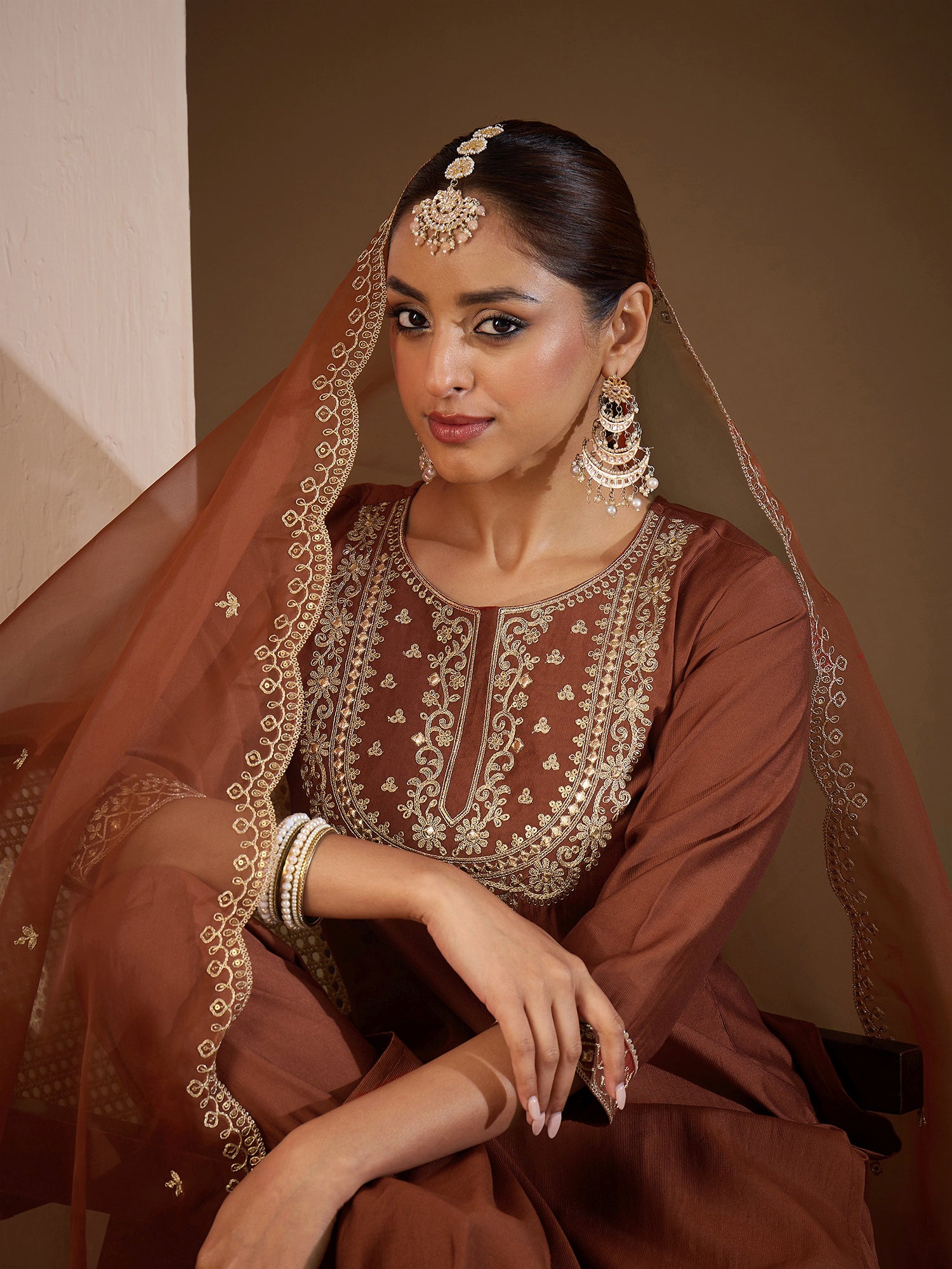 indo era, suit, kurta set for women, indo era kurta, kurta sets for ladies, summer dresses for women, 3 piece suit, cotton kurta set for women, new arrivals, women kurti plazo set, women in suit, kurta suit, floral kurta, short suit, spring summer, Rust suit