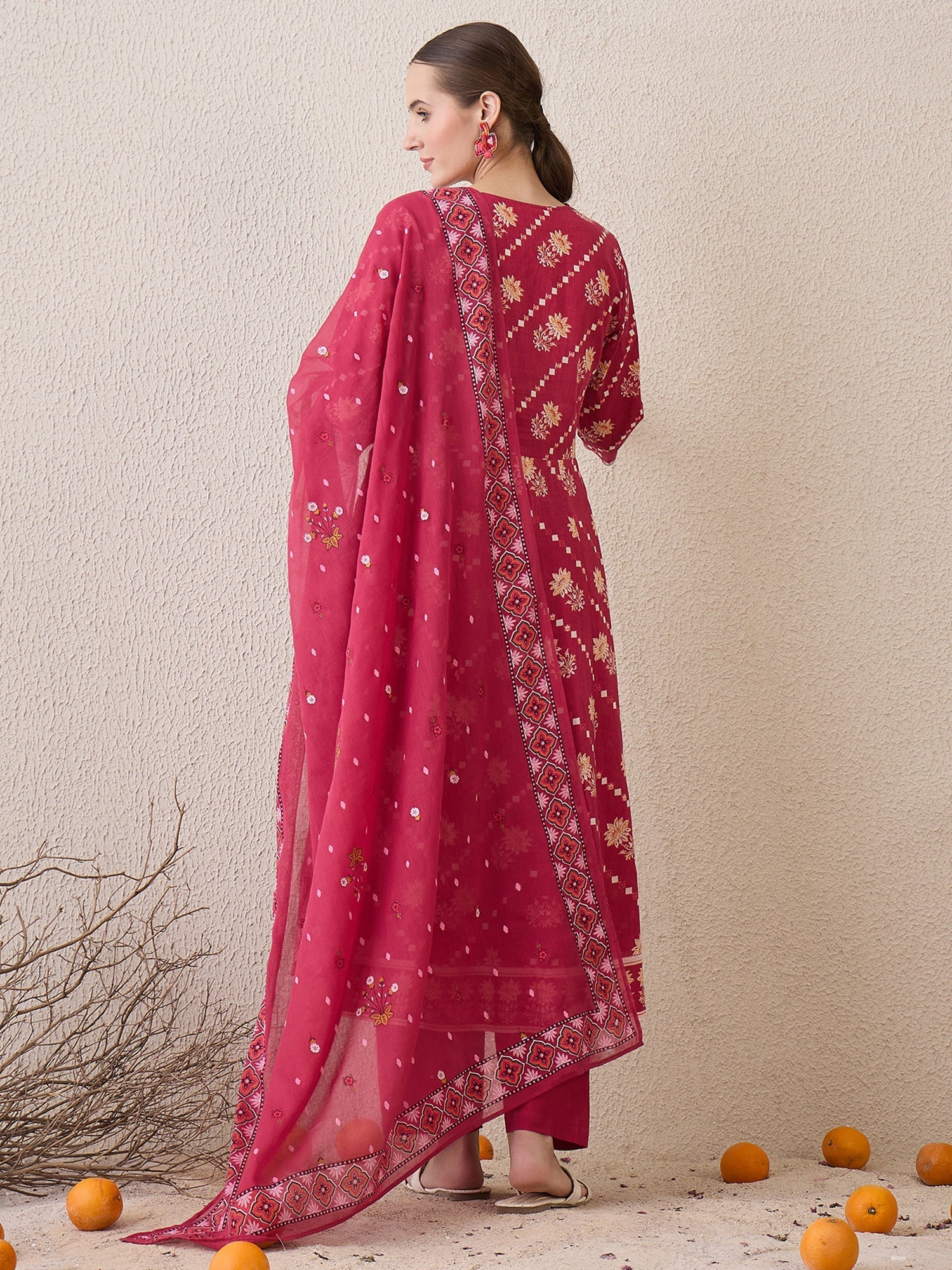 indo era, suit, kurta set for women, indo era kurta, kurta sets for ladies, summer dresses for women, 3 piece suit, cotton kurta set for women, new arrivals, women kurti plazo set, women in suit, kurta suit, floral kurta, short suit, spring summer, Pink suit