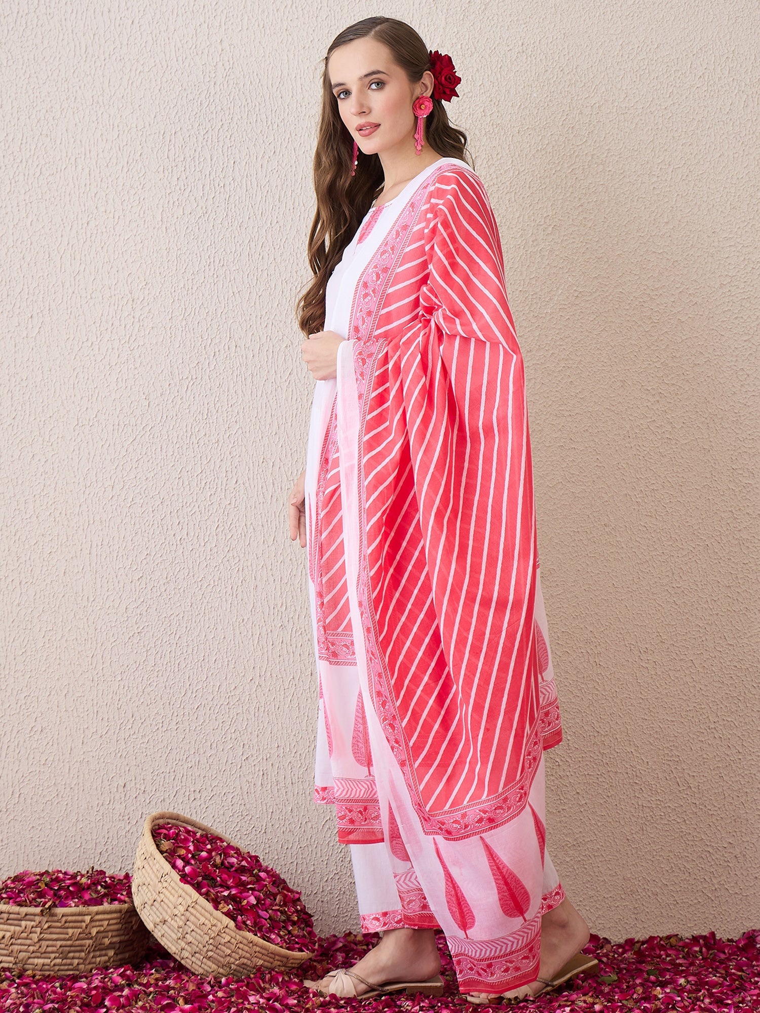 indo era, suit, kurta set for women, indo era kurta, kurta sets for ladies, summer dresses for women, 3 piece suit, cotton kurta set for women, new arrivals, women kurti plazo set, women in suit, kurta suit, floral kurta, short suit, spring summer, White suit