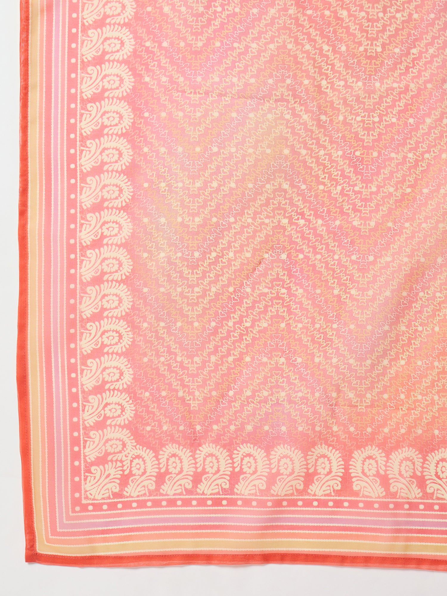 Indo Era Orange Embroidered Straight Kurta Trousers With Dupatta Set