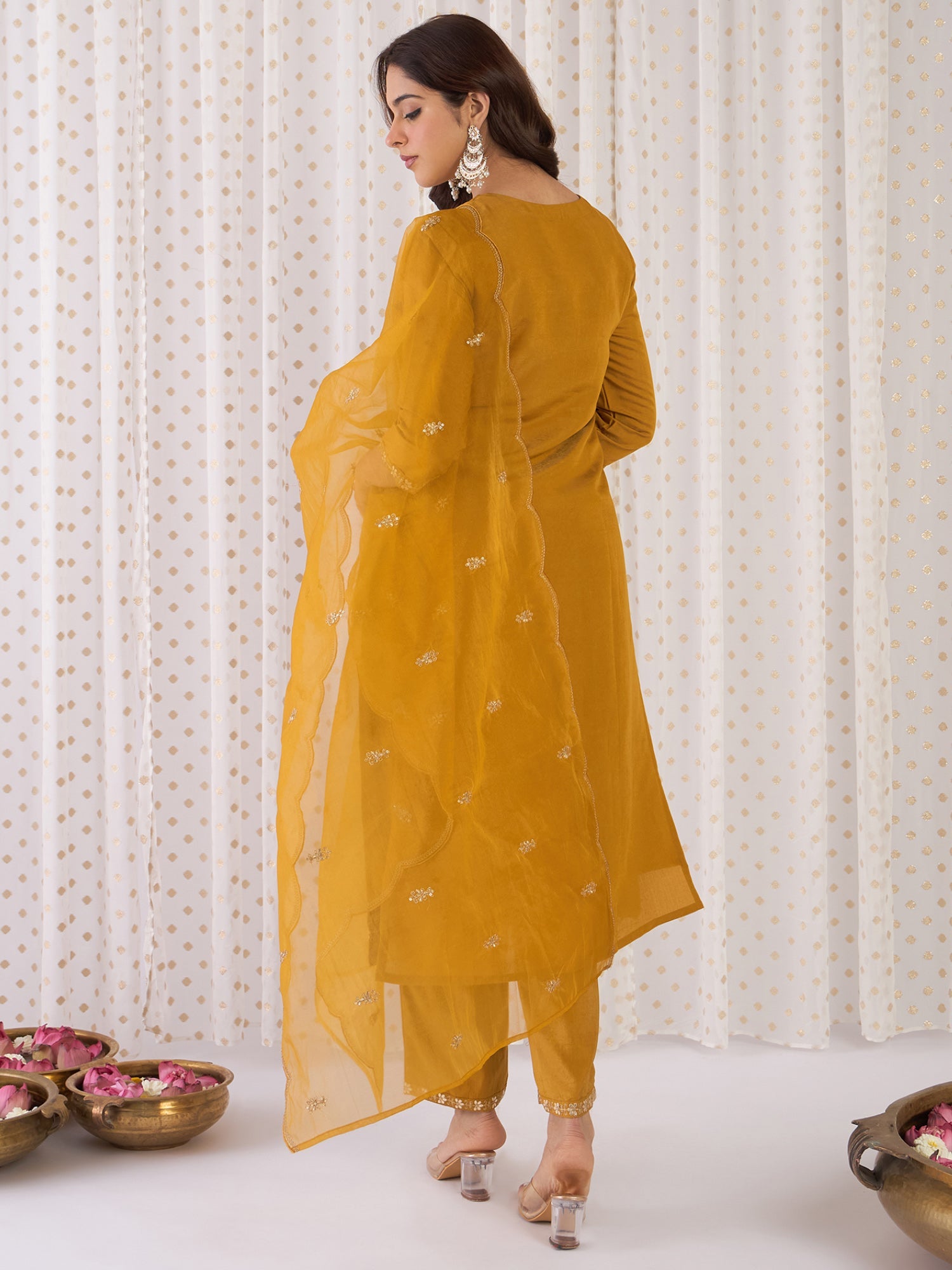 indo era, suit, kurta set for women, indo era kurta, kurta sets for ladies, summer dresses for women, 3 piece suit, cotton kurta set for women, new arrivals, women kurti plazo set, women in suit, kurta suit, floral kurta, short suit, spring summer, Mustard suit