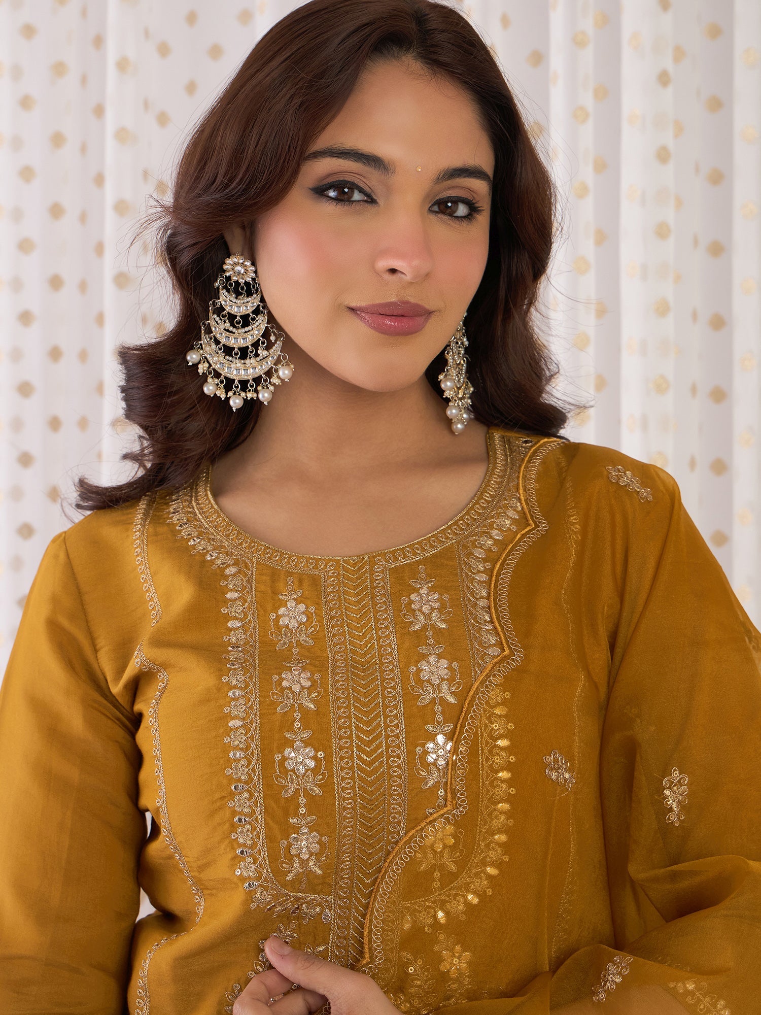 indo era, suit, kurta set for women, indo era kurta, kurta sets for ladies, summer dresses for women, 3 piece suit, cotton kurta set for women, new arrivals, women kurti plazo set, women in suit, kurta suit, floral kurta, short suit, spring summer, Mustard suit