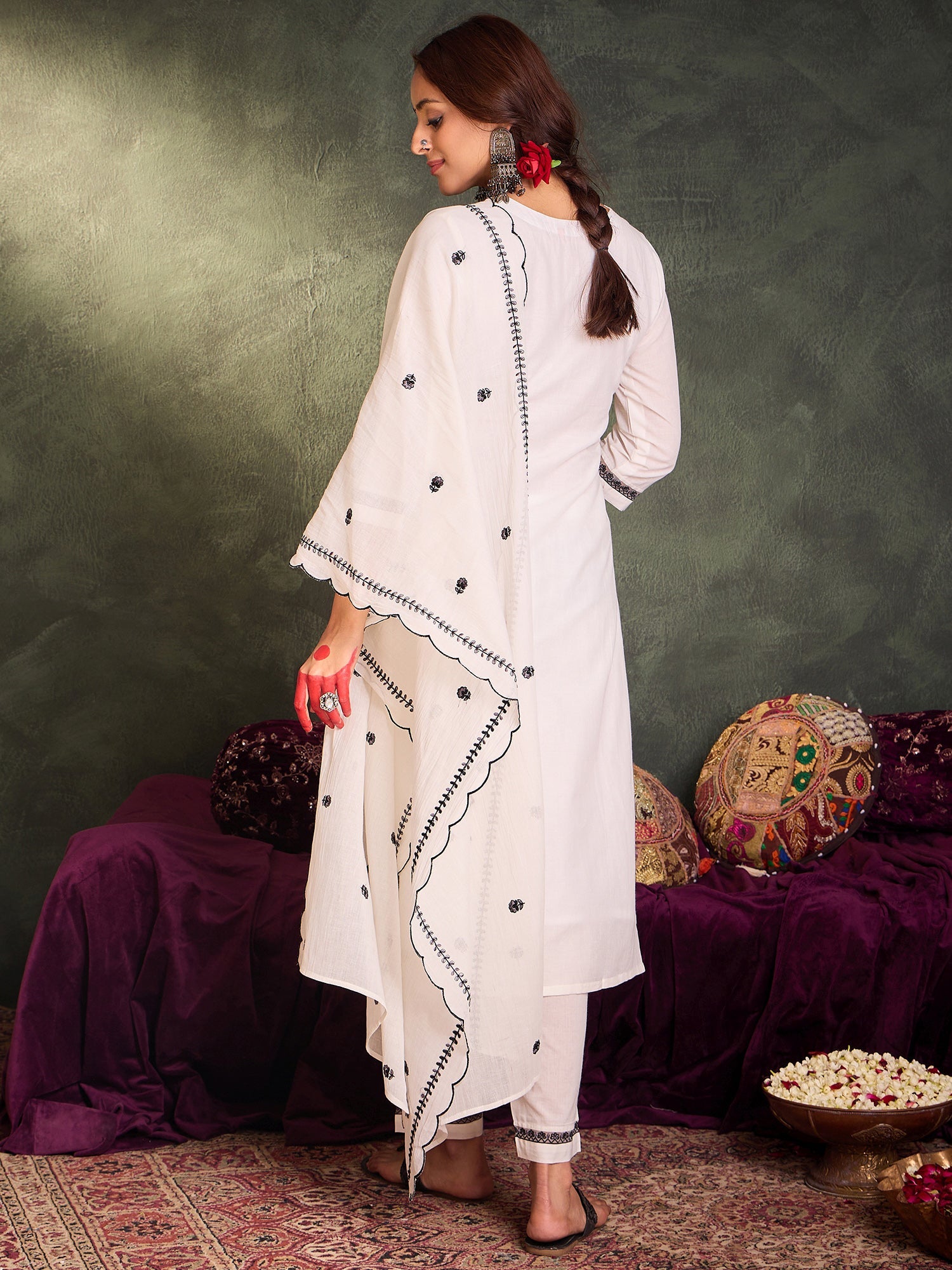 indo era, suit, kurta set for women, indo era kurta, kurta sets for ladies, summer dresses for women, 3 piece suit, cotton kurta set for women, new arrivals, women kurti plazo set, women in suit, kurta suit, floral kurta, short suit, spring summer, White suit