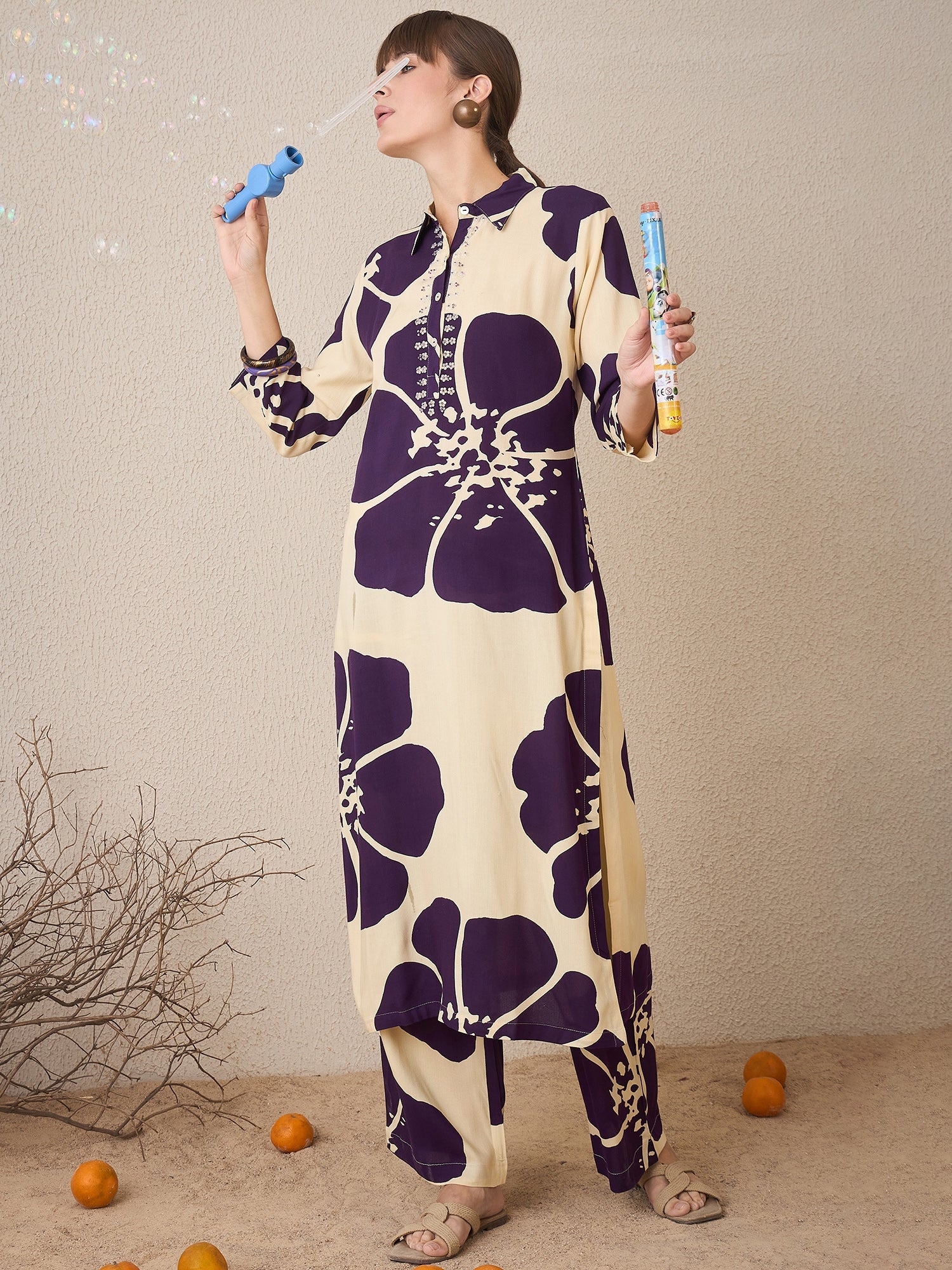 indo era, suit, kurta set for women, indo era kurta, kurta sets for ladies, summer dresses for women, 3 piece suit, cotton kurta set for women, new arrivals, women kurti plazo set, women in suit, kurta suit, floral kurta, short suit, spring summer, Off White suit