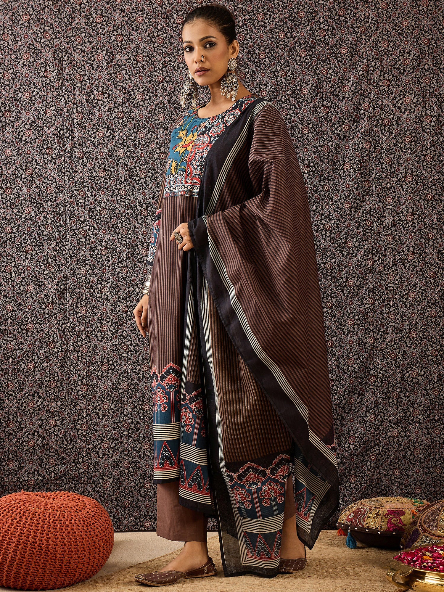 indo era, indo era kurta set, indo era suit, Kurta Set, Kurta set for women, cotton kurta set, indo era kurta set for women, Anarkali Kurta Set, Palazzo Kurta Set, Sleeveless Kurta, Embroidered Kurta, New Arrivals, Work wear, Dress, Best seller, Heeramandi dress, Summer sale, Summer suit, Wedding collection, Special offer, plus size, Spring summer, party wear, Summer Special, Printed Kurta, wedding wear, outfit ideas, Straight Kurta, Cotton Outfit, A line dress, dress for women,Brown kurta set